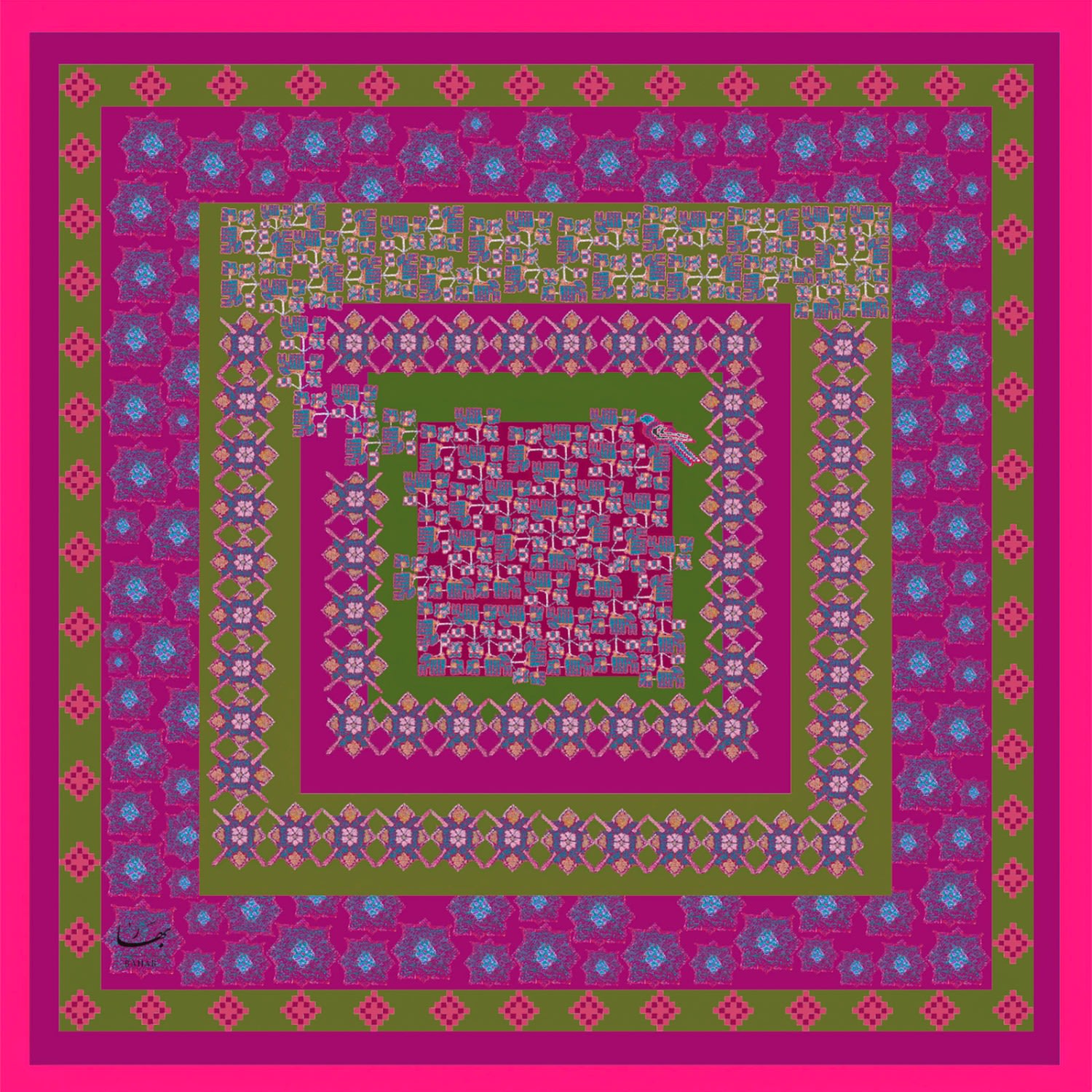 Women’s Pink / Purple Nightingale - Pink Silk Scarf One Size Bahar