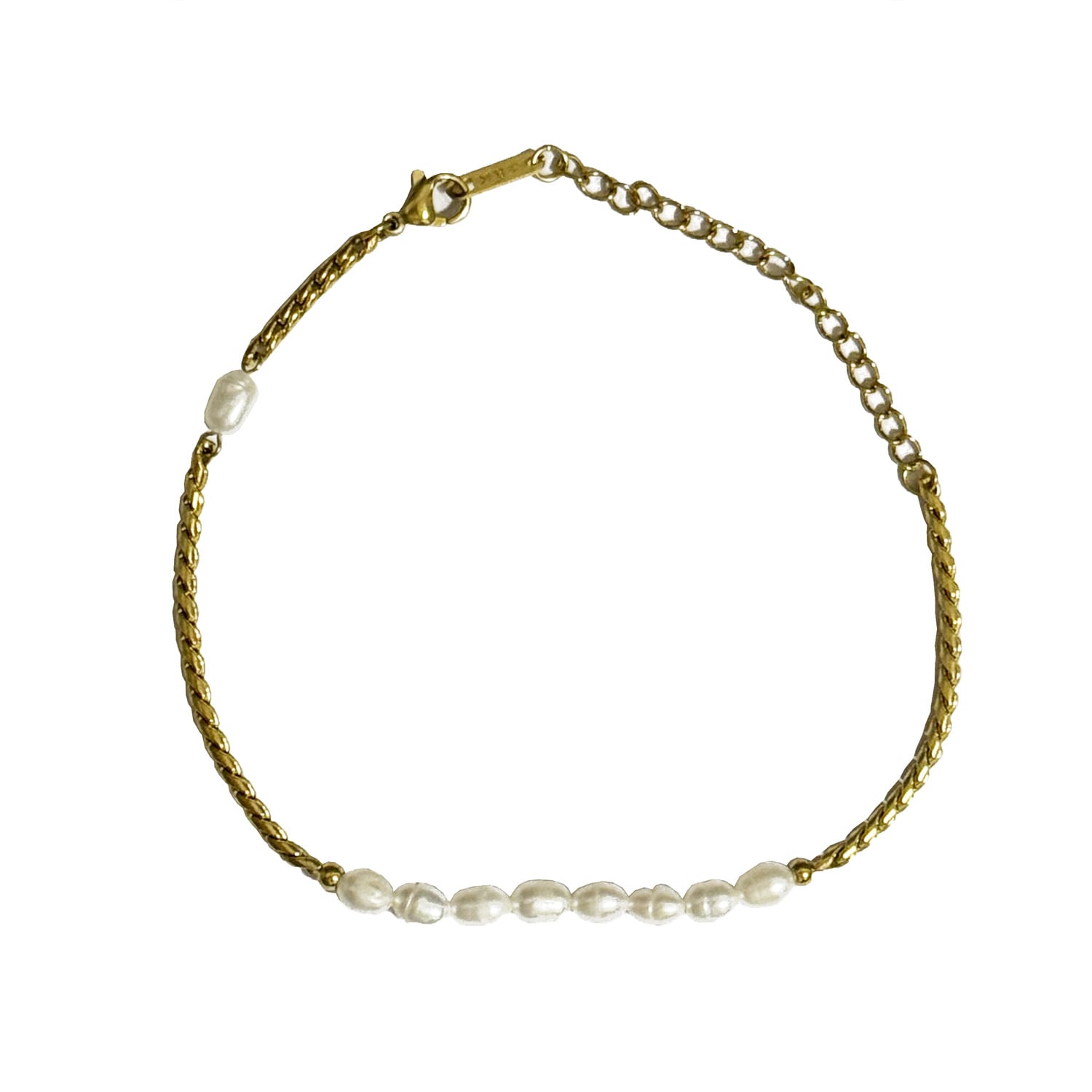 Monarch Women's Gold / White Pearl & Gold Anklet In Multi