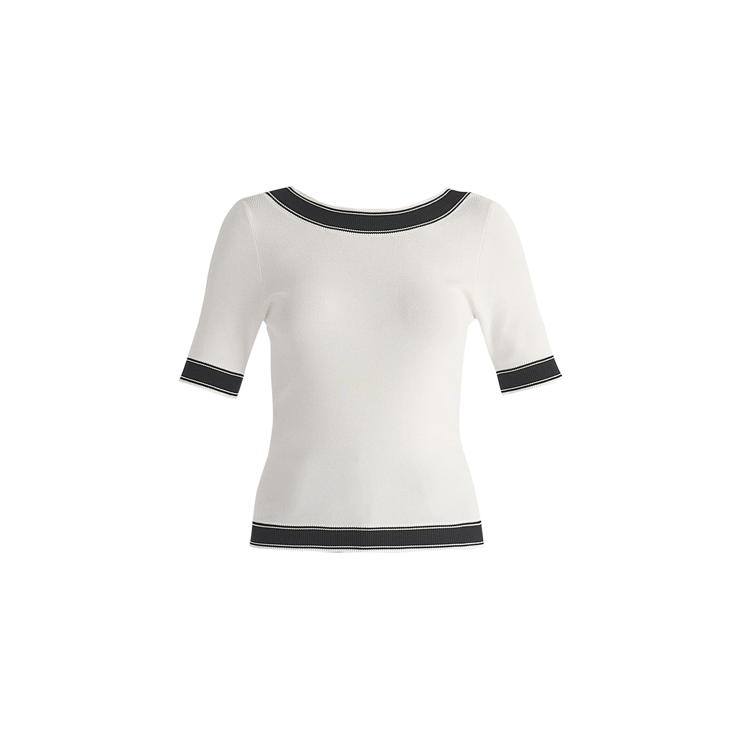 Paisie Women's Scoop Back Top In White & Black In White