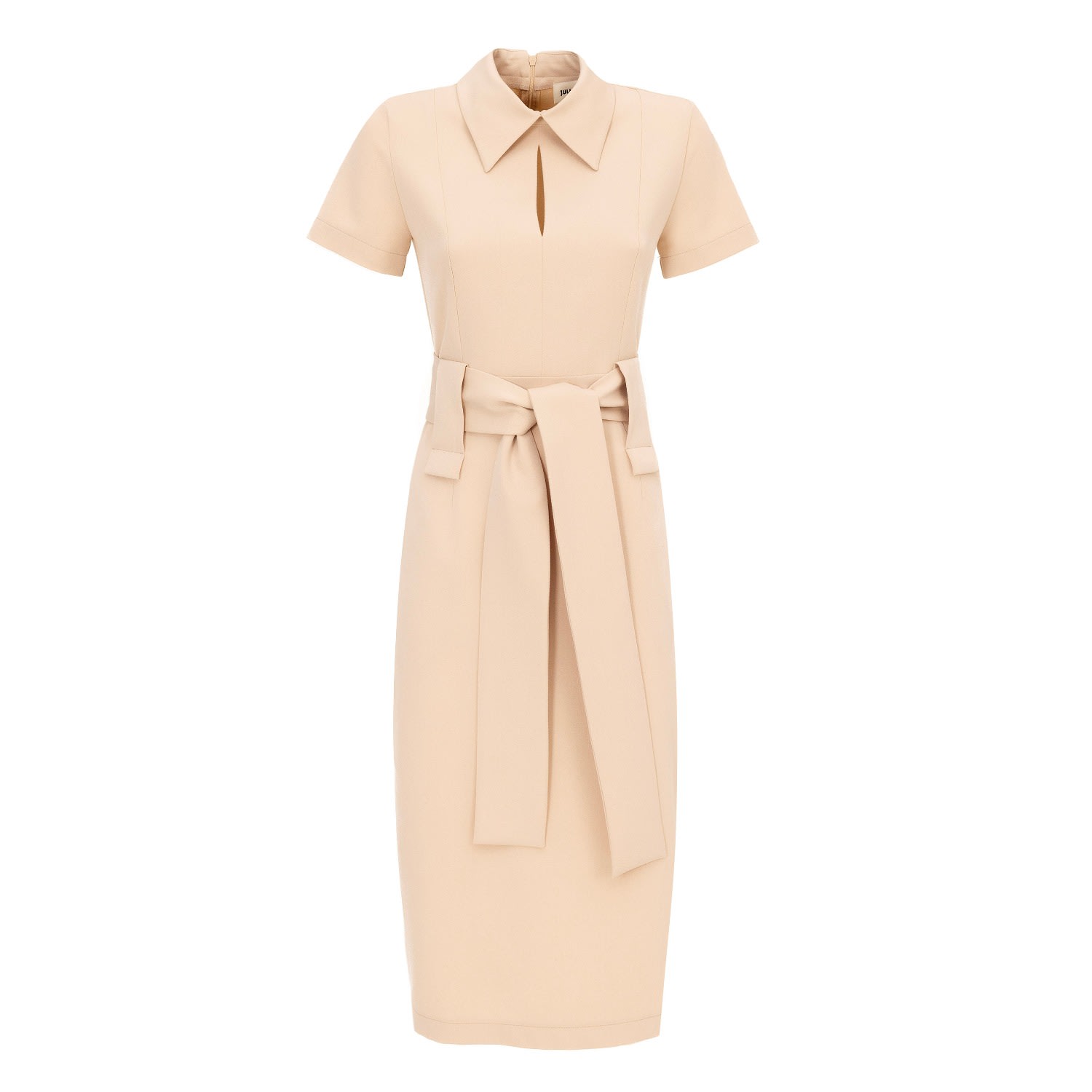 Women’s Neutrals Midi Dress With Belt Beige Extra Small Julia Allert