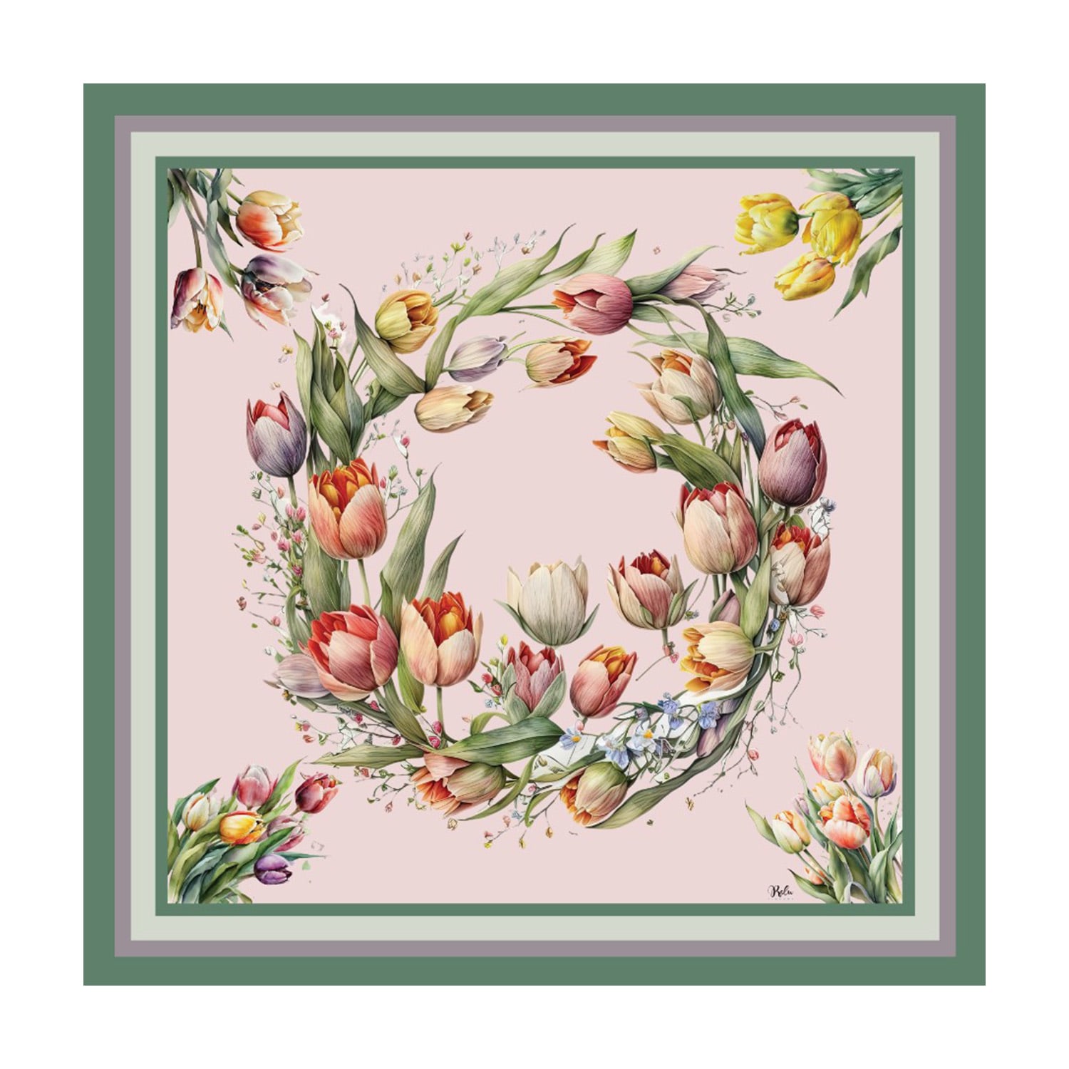 Ralufineart Women's Tulips Reverie Scarf