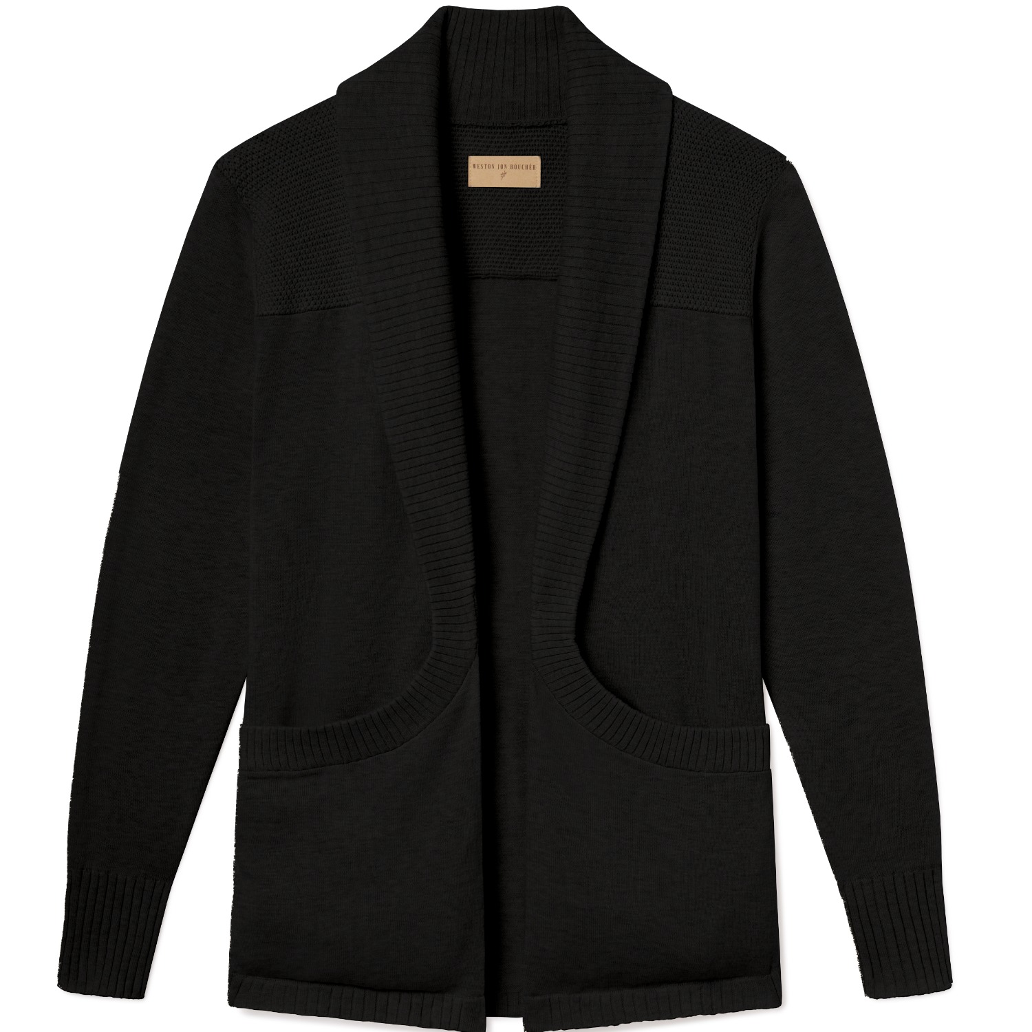 Weston Jon Boucher Men's Grey Hemingway Lightweight Slim Fit Cardigan - Graphite In Black