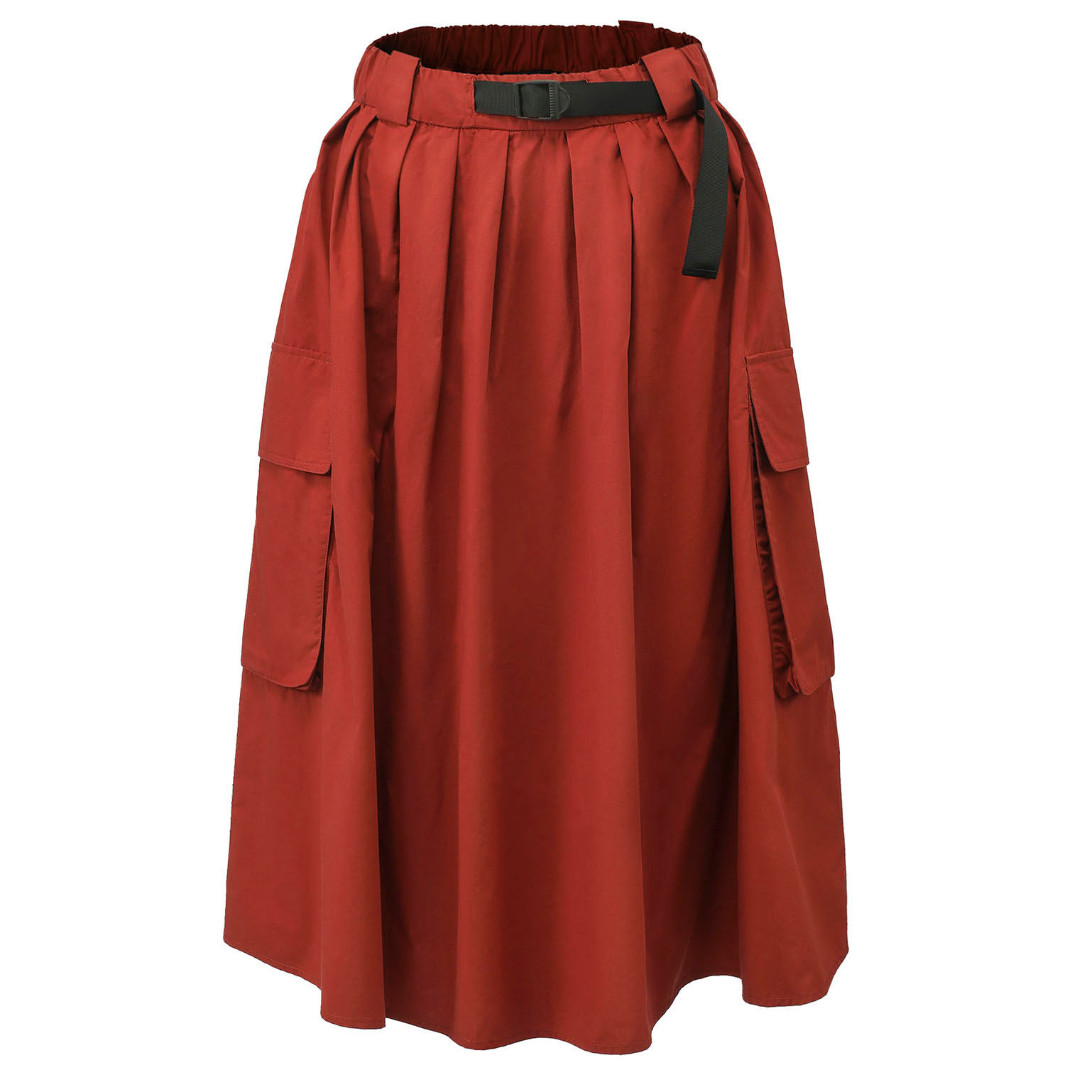 Smart And Joy Women's Flared Cotton Skirt - Rust