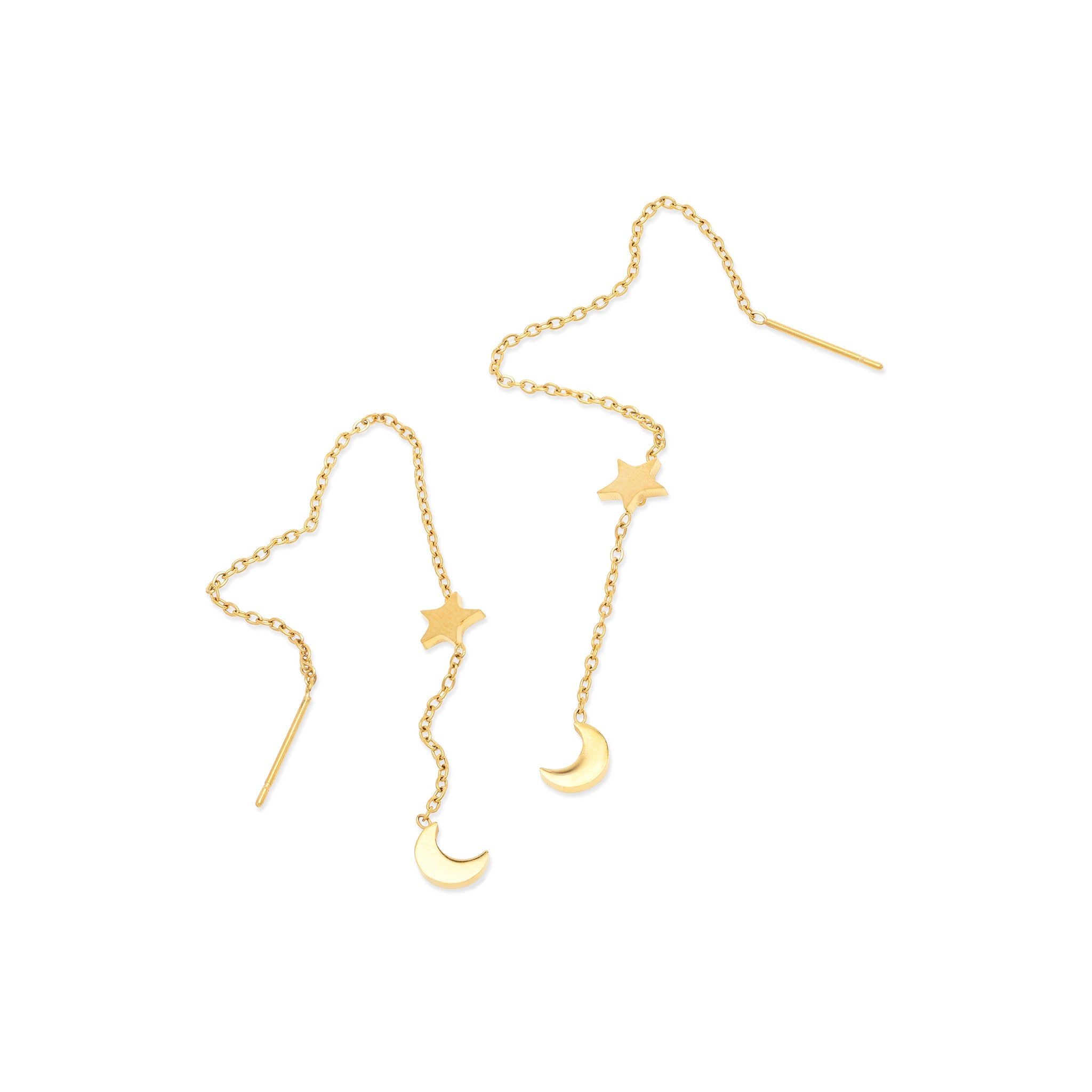 Timi Of Sweden Women's Gold Unni - Chain Earrings Stainless Steel In Gold