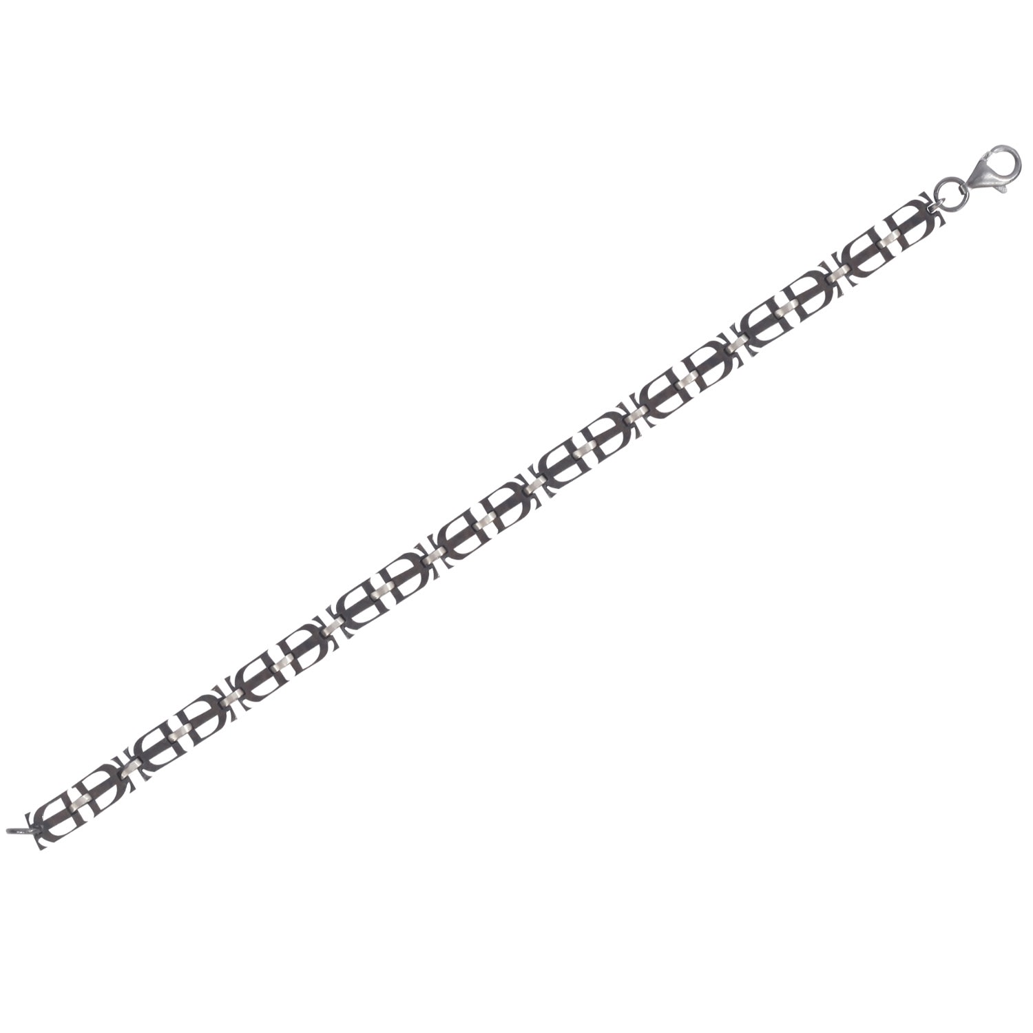 Dime Tribe Men's Silver  Signature Black Bracelet In Silver