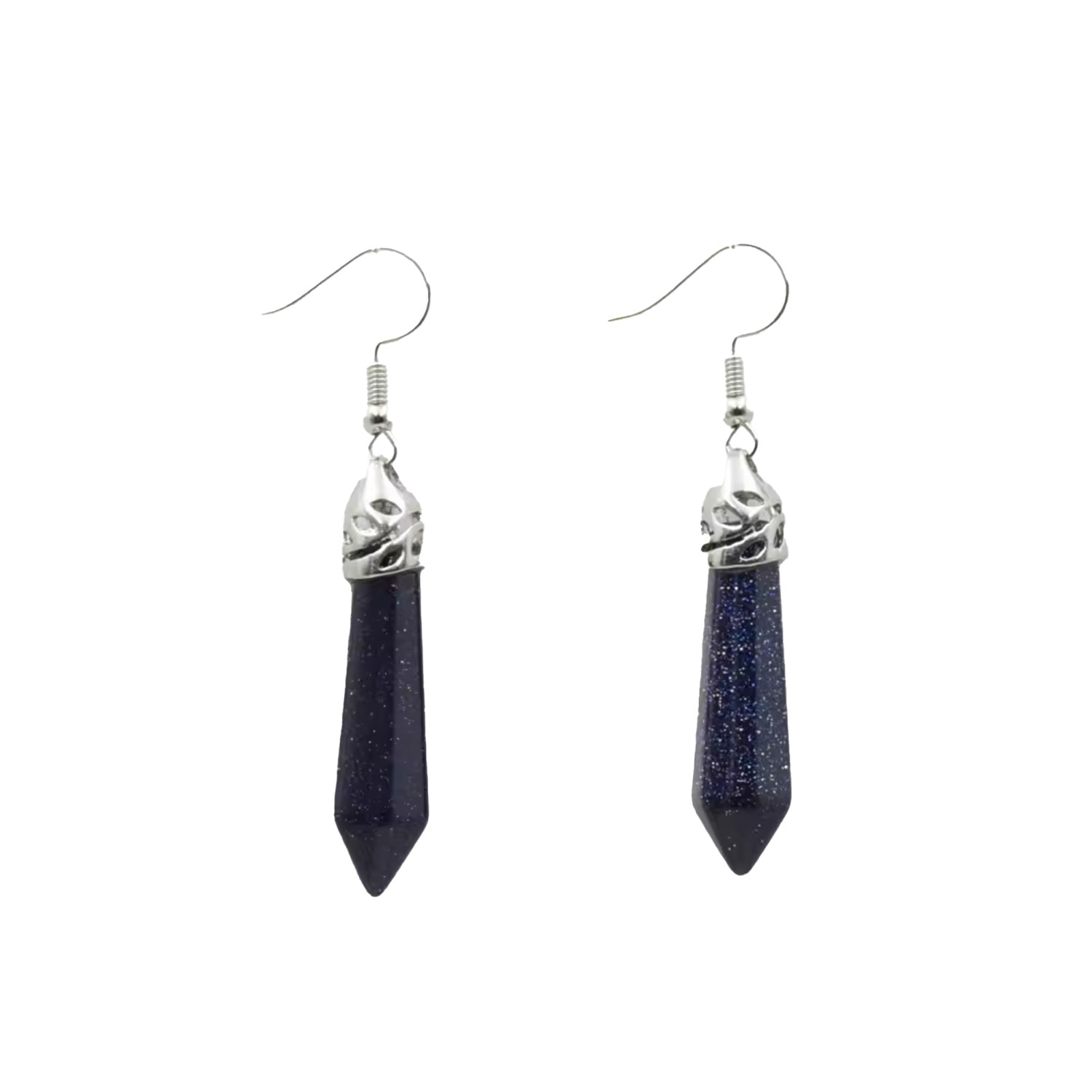 Chanel Joan Elkayam Women's Silver Blue Sandstone Drop Dangle Earrings