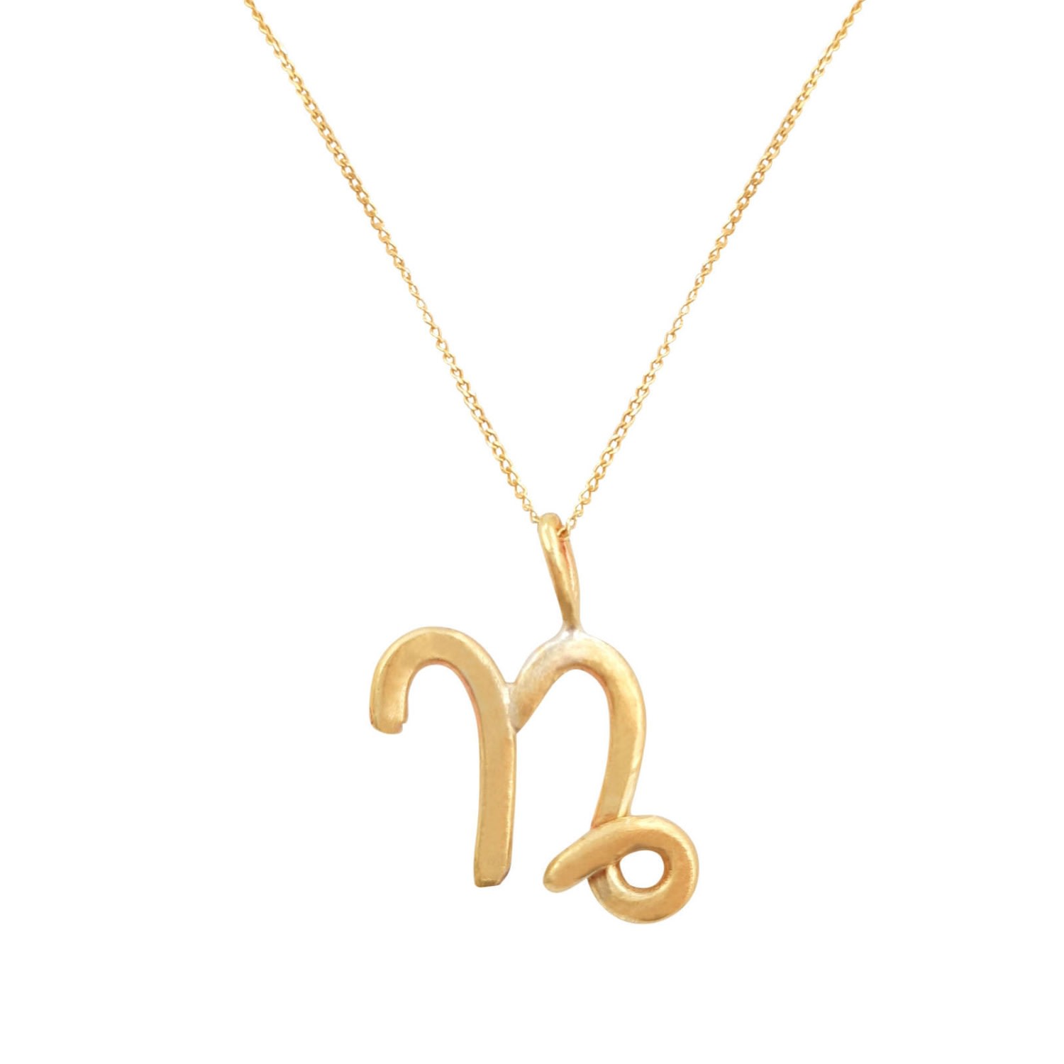 Lily Flo Jewellery Women's Capricorn Yellow Gold Pendant Necklace