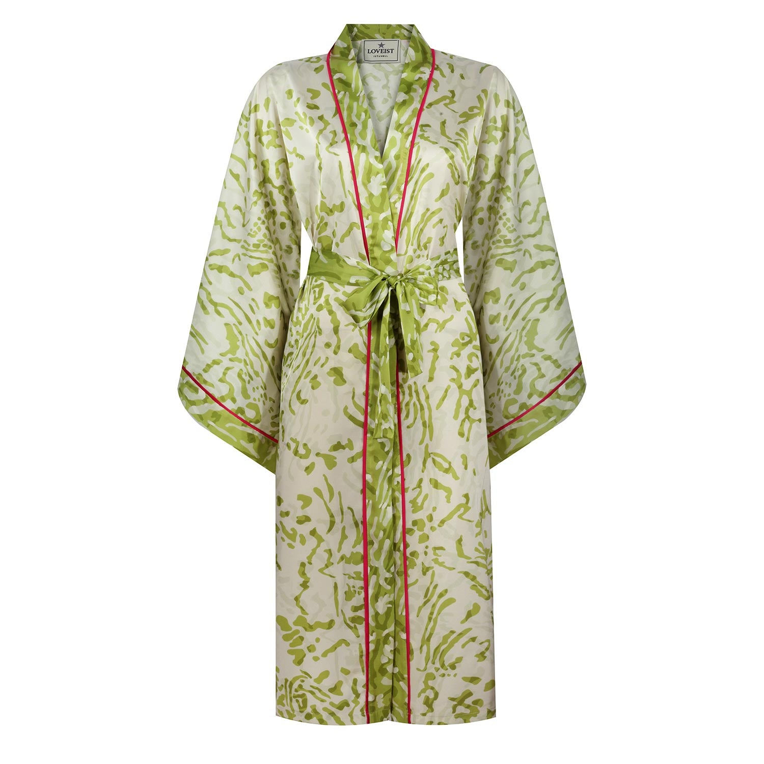 Loveist Store Women's Del Amo Oil Green Kimono In Green