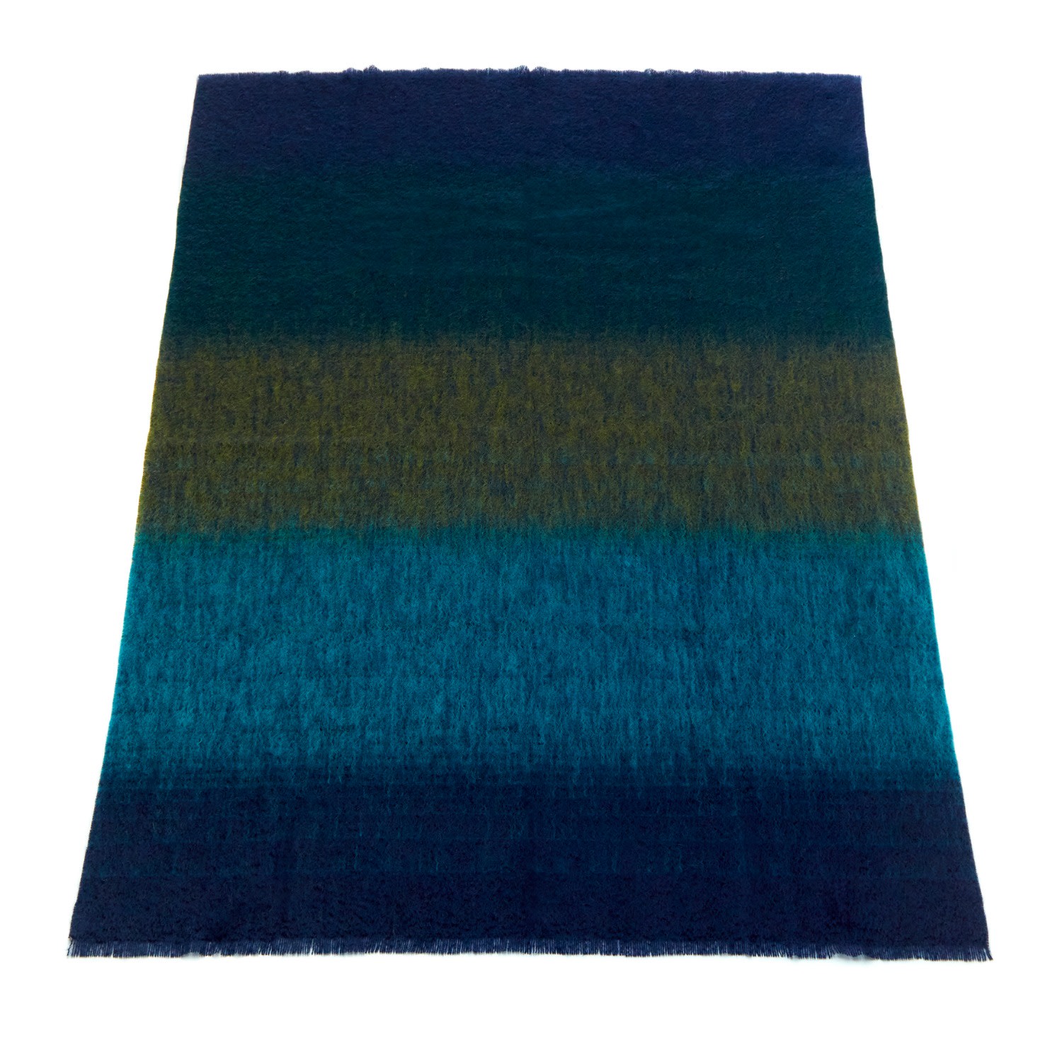 Eliská Blue Large Mohair Shaded Throw In Midnight In Blue