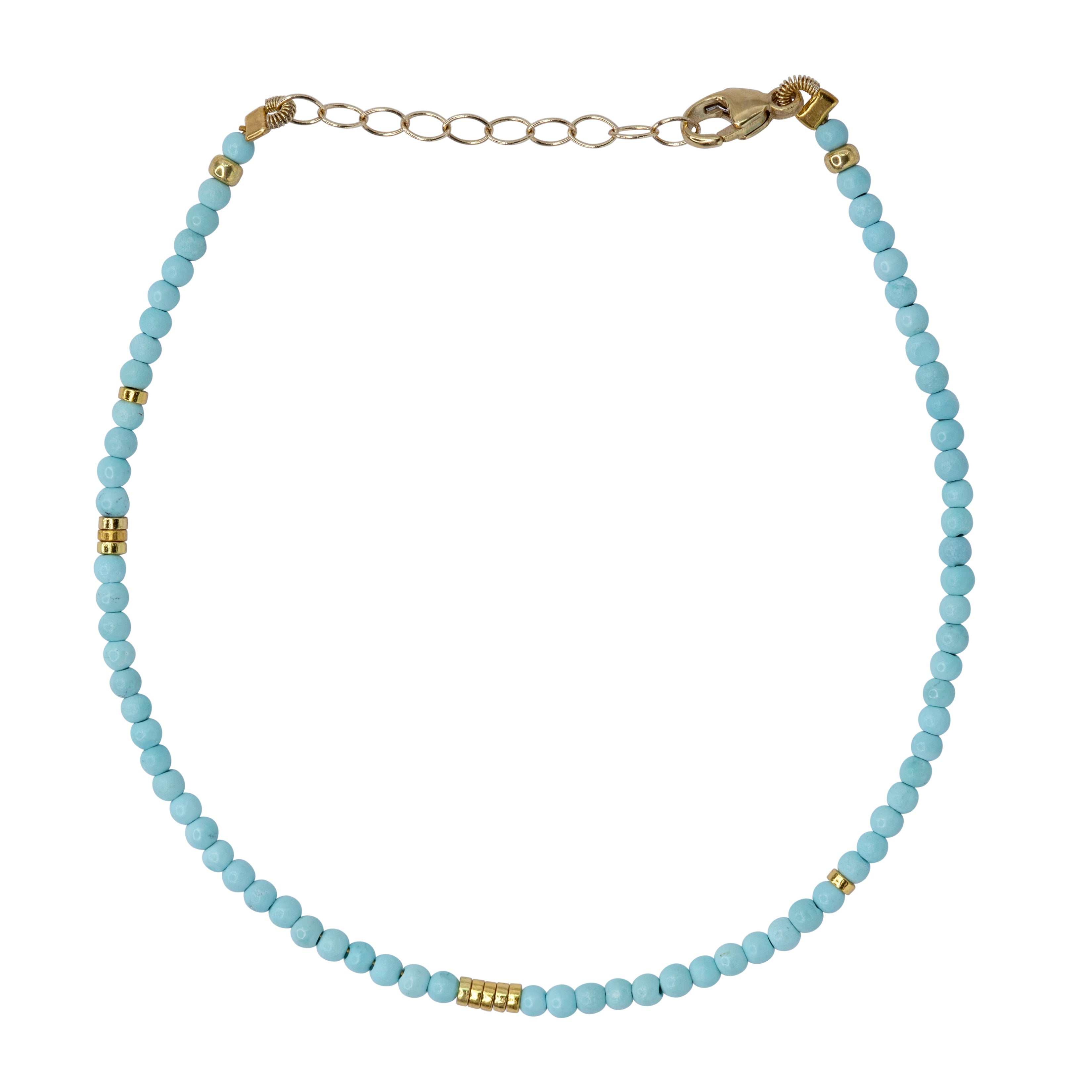 Bombyx House Women's Gold / Blue Tiny Turquoise Gold Bracelet In Blue