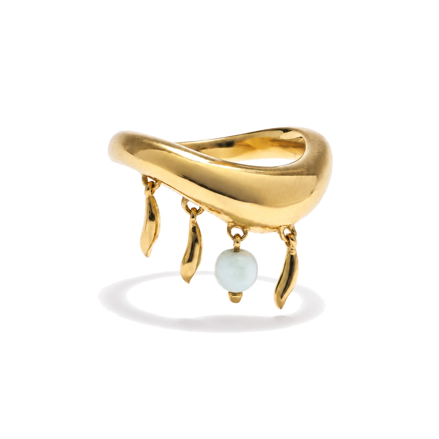 Stone Fruit Women's Fishbone Ring - Gold