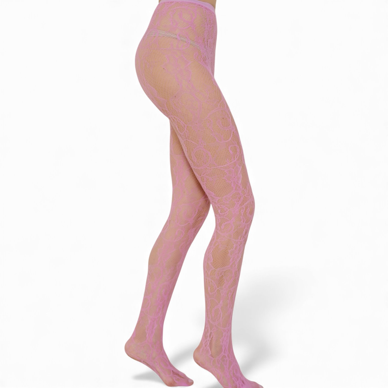 High Heel Jungle By Kathryn Eisman Women's Rosa Lace Tights Pink