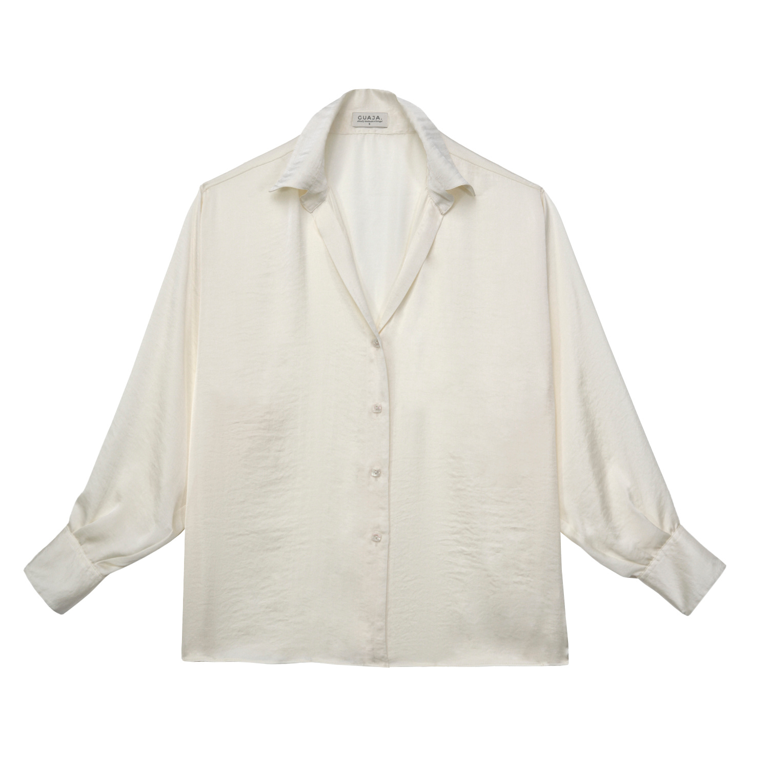 Guaja. Studio Women's Neutrals Moonlight Satin Shirt In Beige