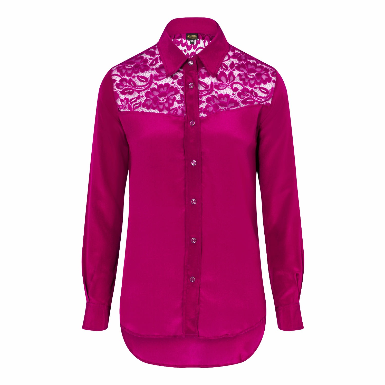 Women’s Pink / Purple Berry Pink Classic Silk Shirt Large Sophie Cameron Davies