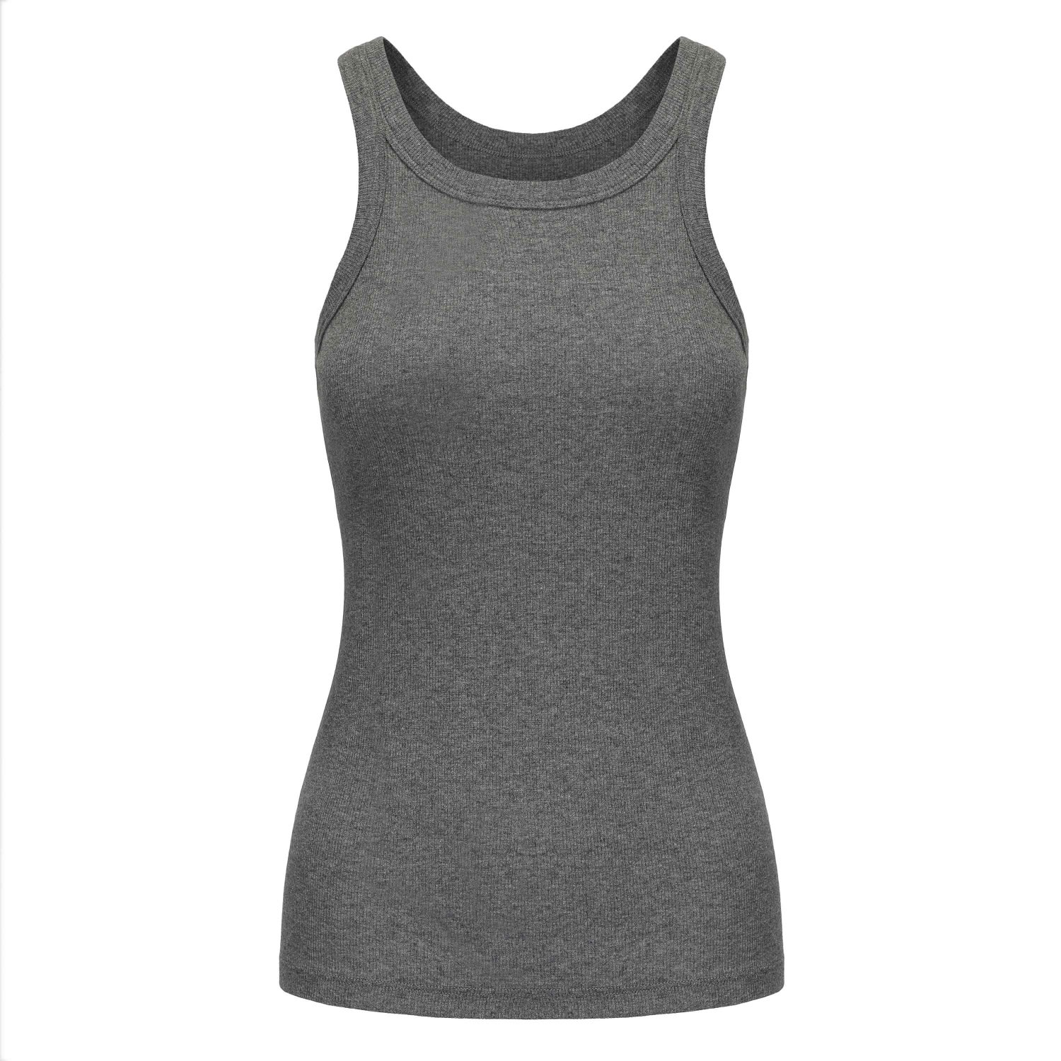 Mute By Jl Women's Grey Ecorib High-neck Tank
