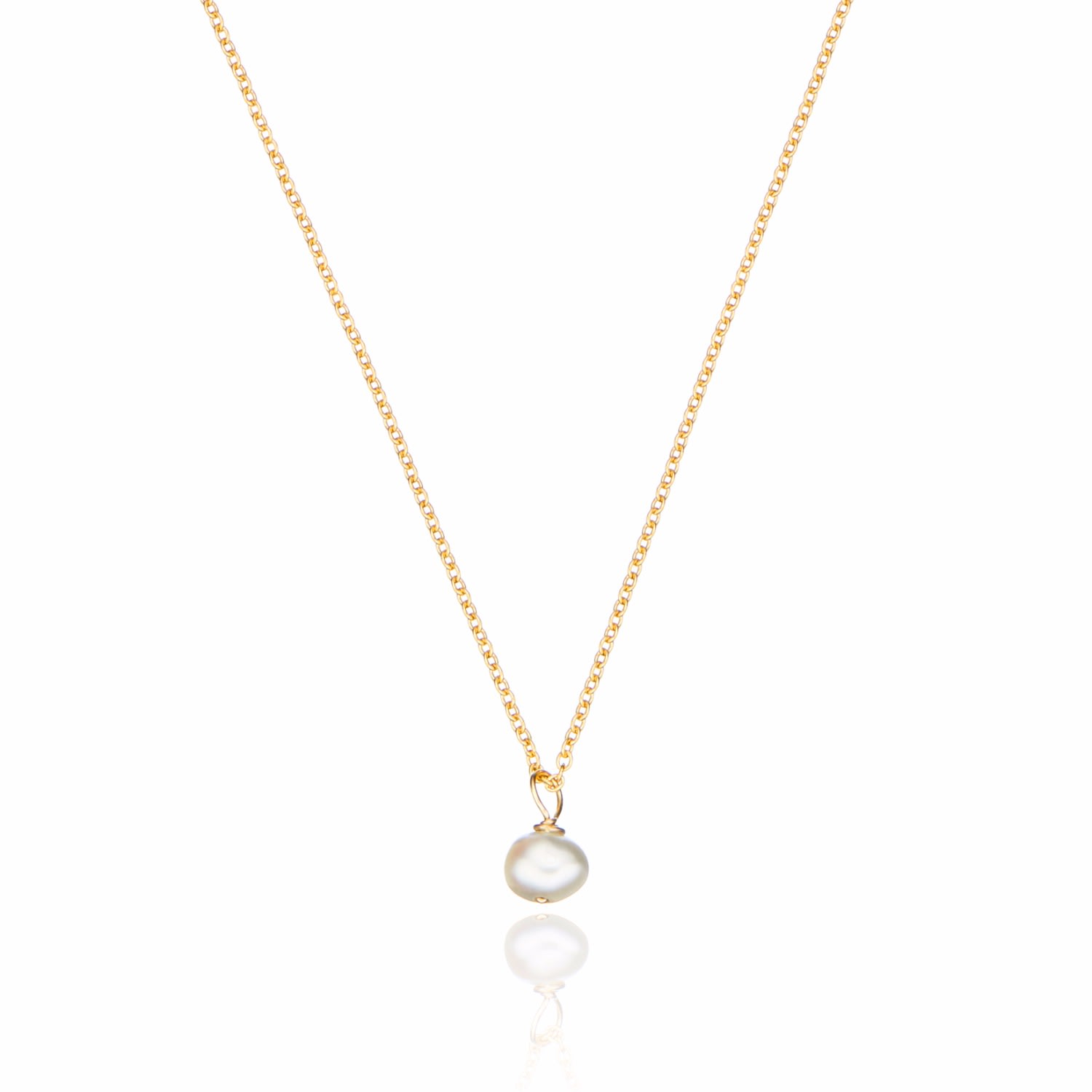 Women's Gold Single Pearl Pendant Necklace | Lily & Roo