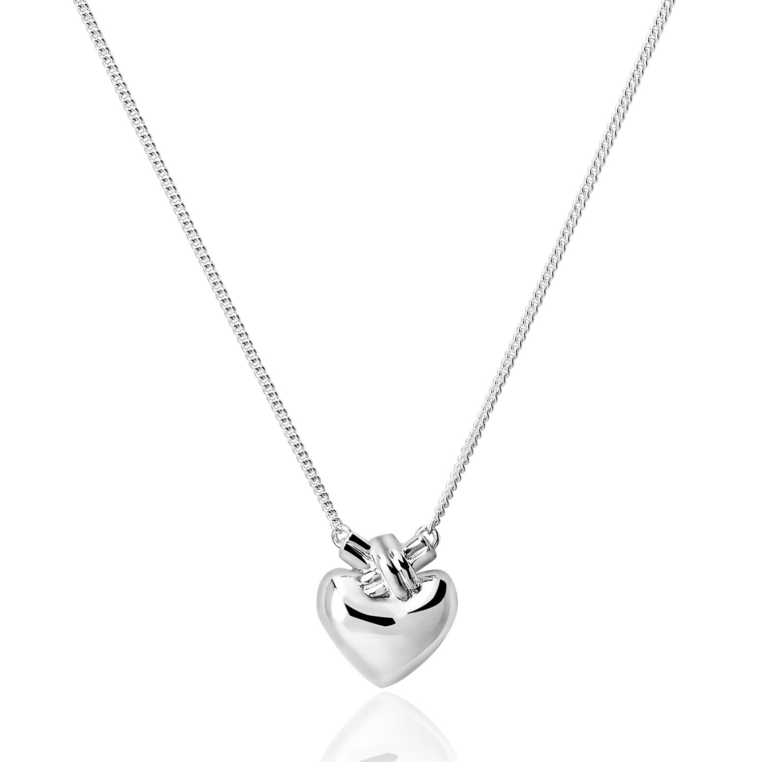 Tane México 1942 Women's Silver Tied Heart Pendant In Metallic