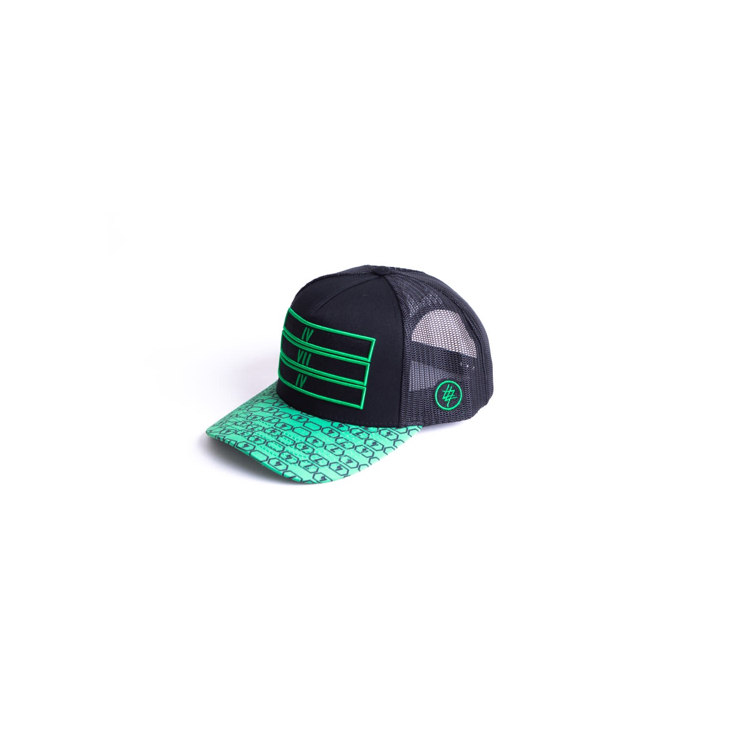 474 Co Men's Green / Black 474 Pattern Trucker Hat - Black & Green In Multi