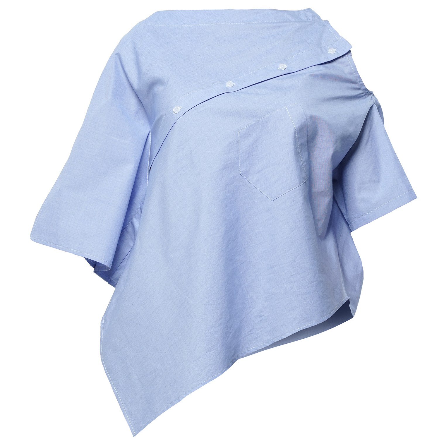 Metamorphoza Women's Extravagant Open Shoulder Top In Blue In Blue