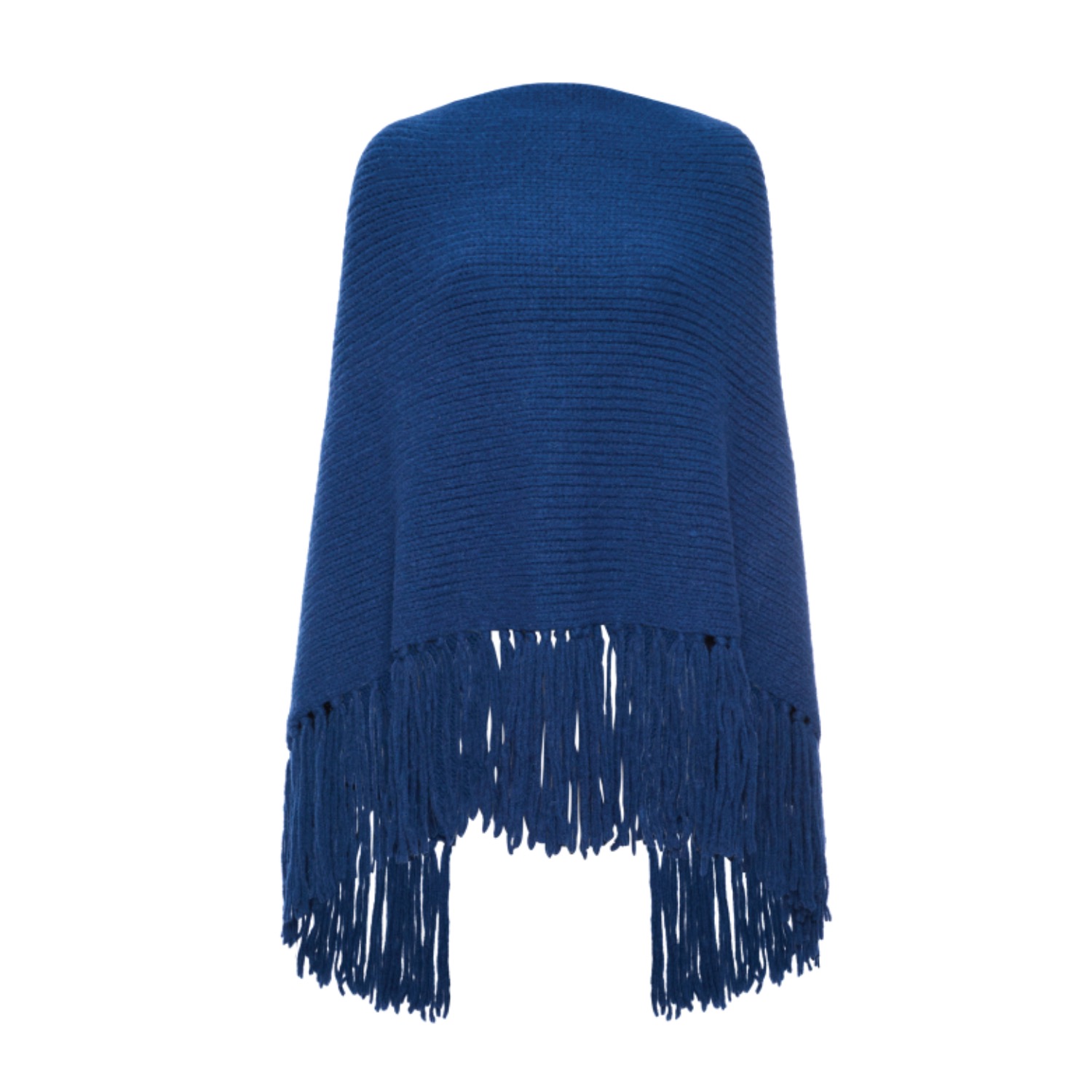 Katro Women's Blue Fringe Poncho - Navy In Blue