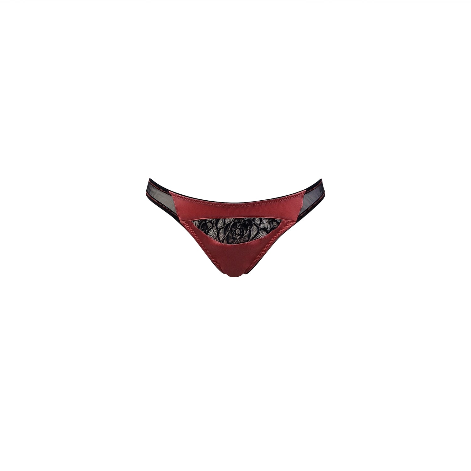 Women's Pink / Black Annabelle Sumptuous Pink Silk Brief With Luxury Lace | Extra Small | Emma Harris