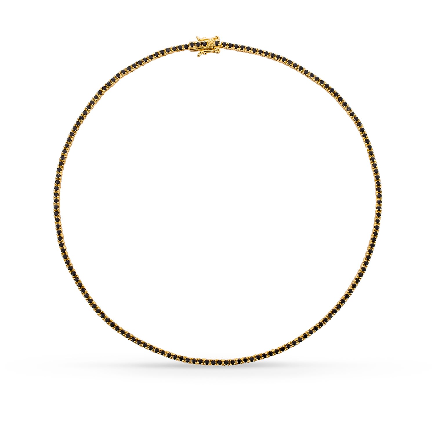 Sally Skoufis Women's Gold / Black Flirtation Necklace With Man Made Cz Diamond Stimulant In Sterling Silver & 18k