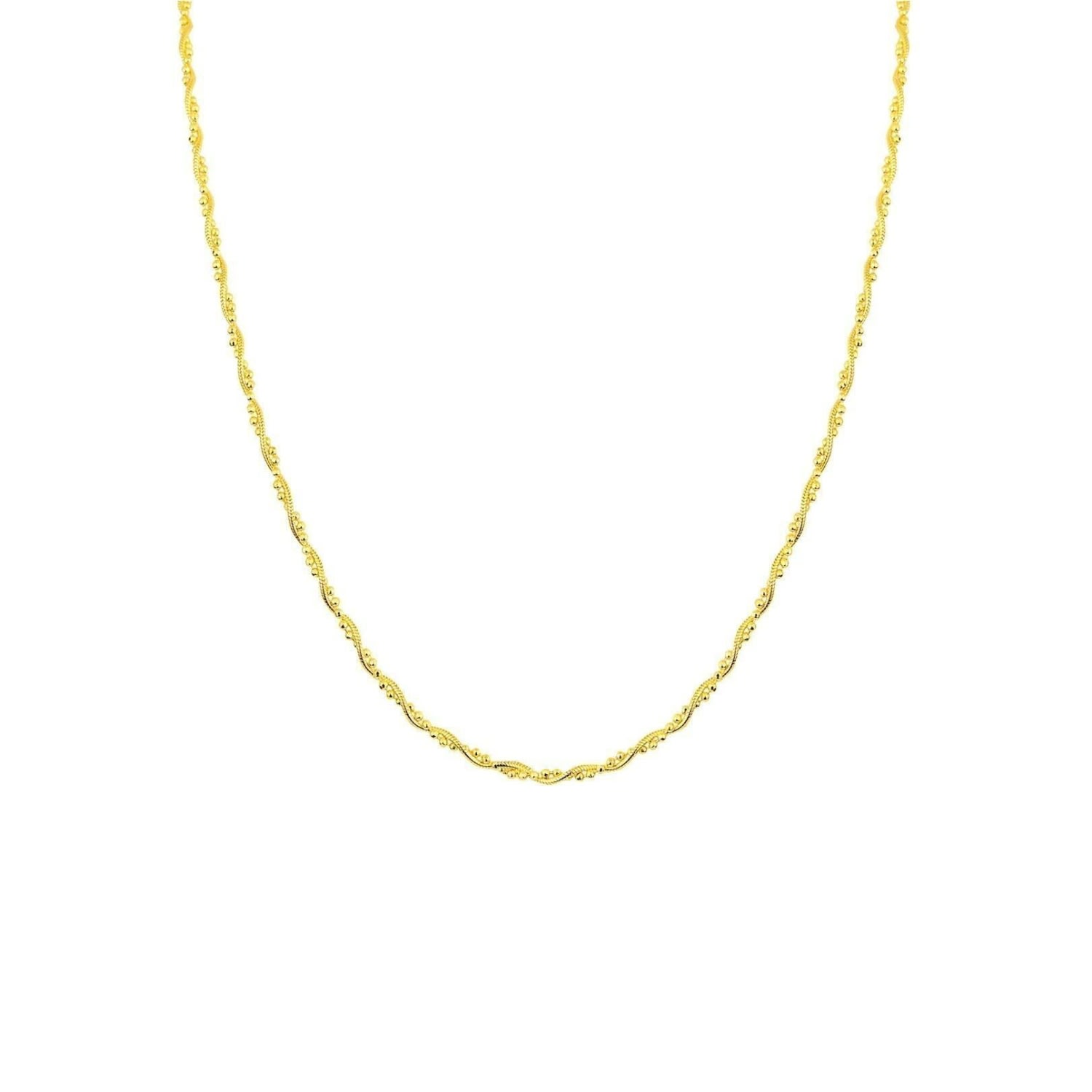Spero London Women's Twisted Beaded Sterling Silver Italian Chain Necklace - Gold In Gold