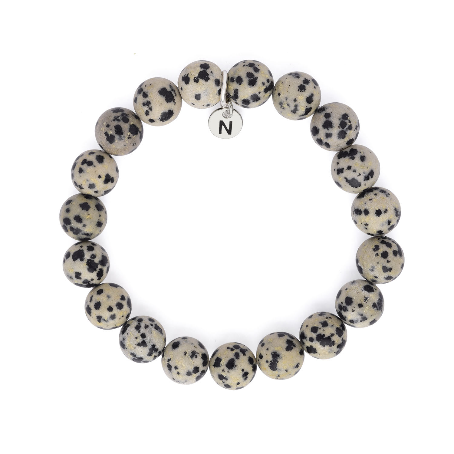 Nellou Jewellery Men's Affinity Dalmatian Jasper Gemstone Bracelet In Orange