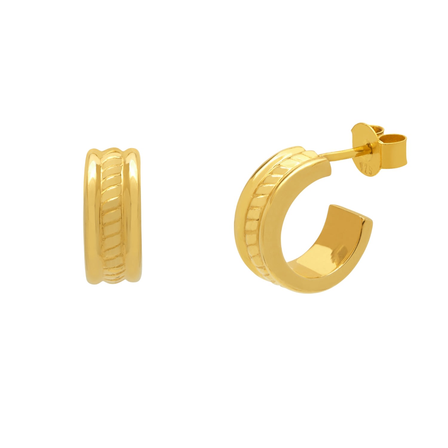 Women’s Rope Hoop Earrings In Gold Northskull