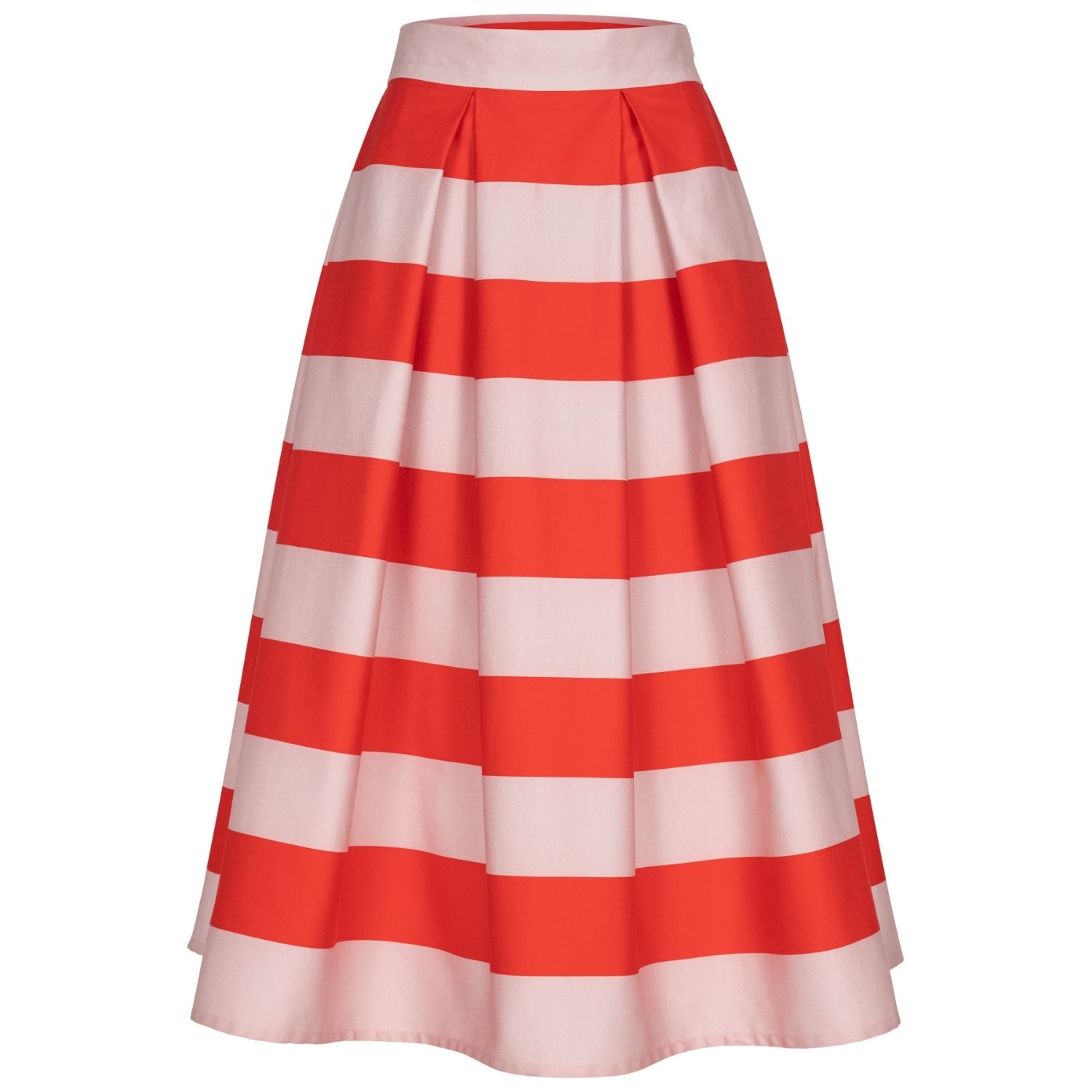 Marianna Déri Women's Red / Pink / Purple Midi Skirt With Red And Pink Stripes