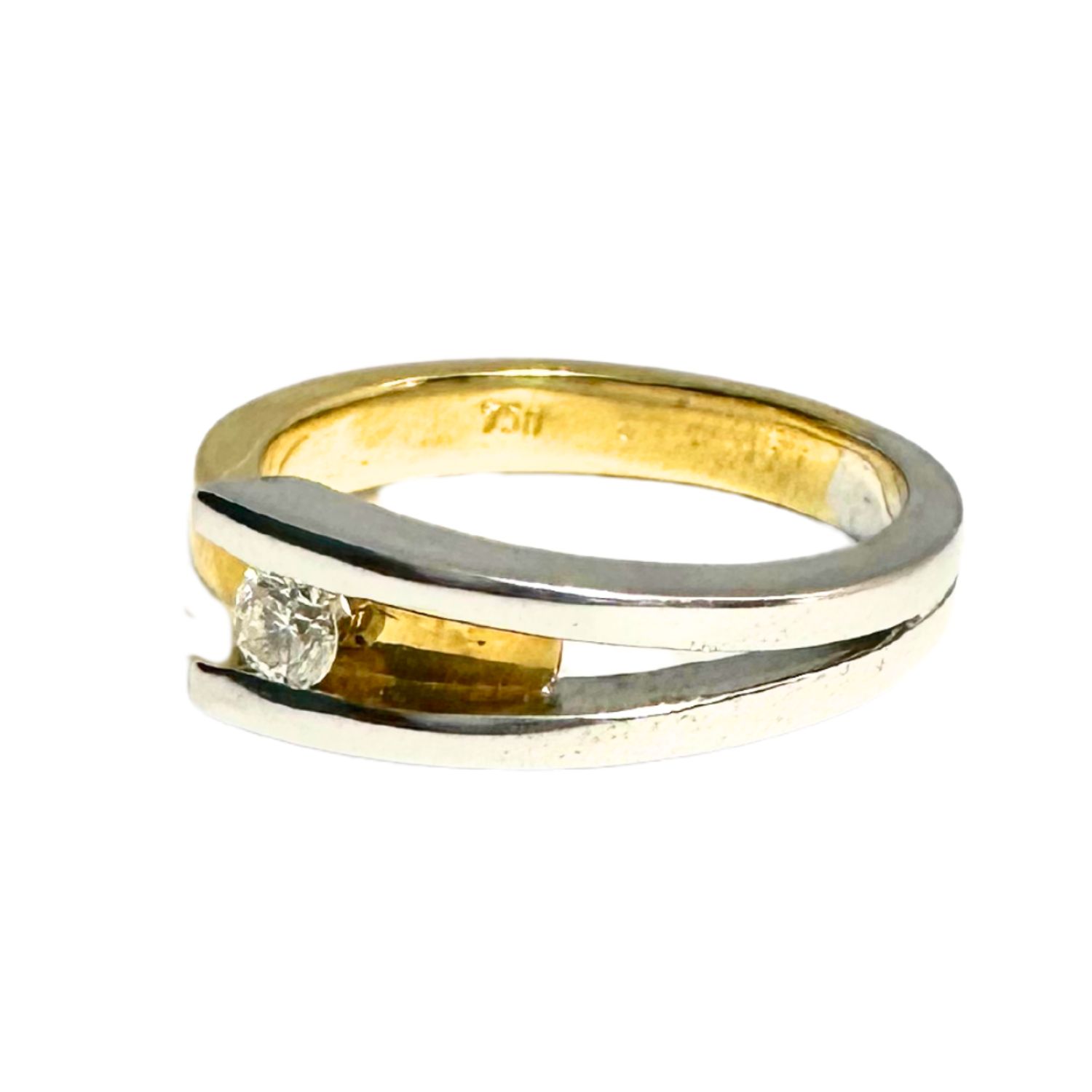 Tg-jewellery By Tamara Gervasio Women's Gold / White Diamond Ring Band In Solid Gold Handmade