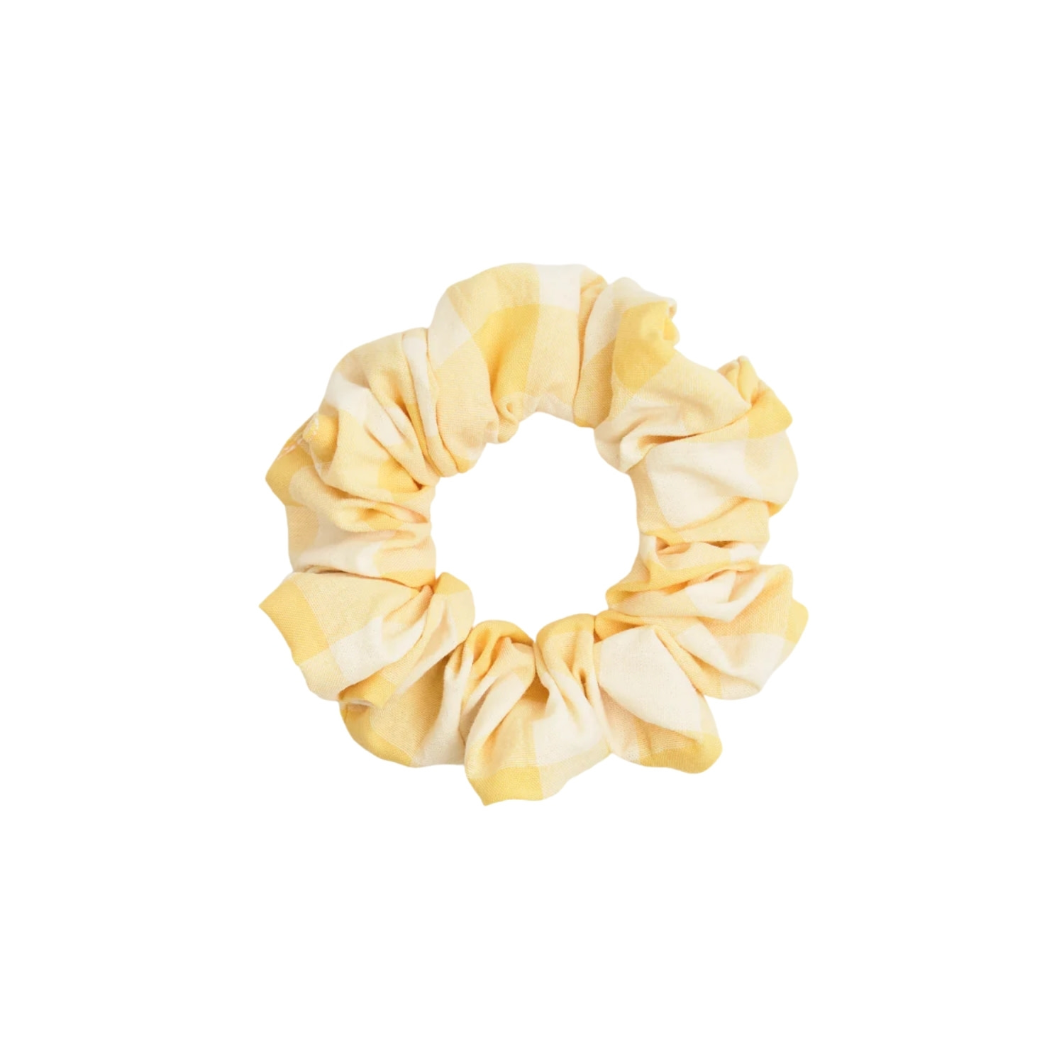 Women's Yellow Vichy Check Scrunchie Hair Tie, Noa | One Size | Cafide