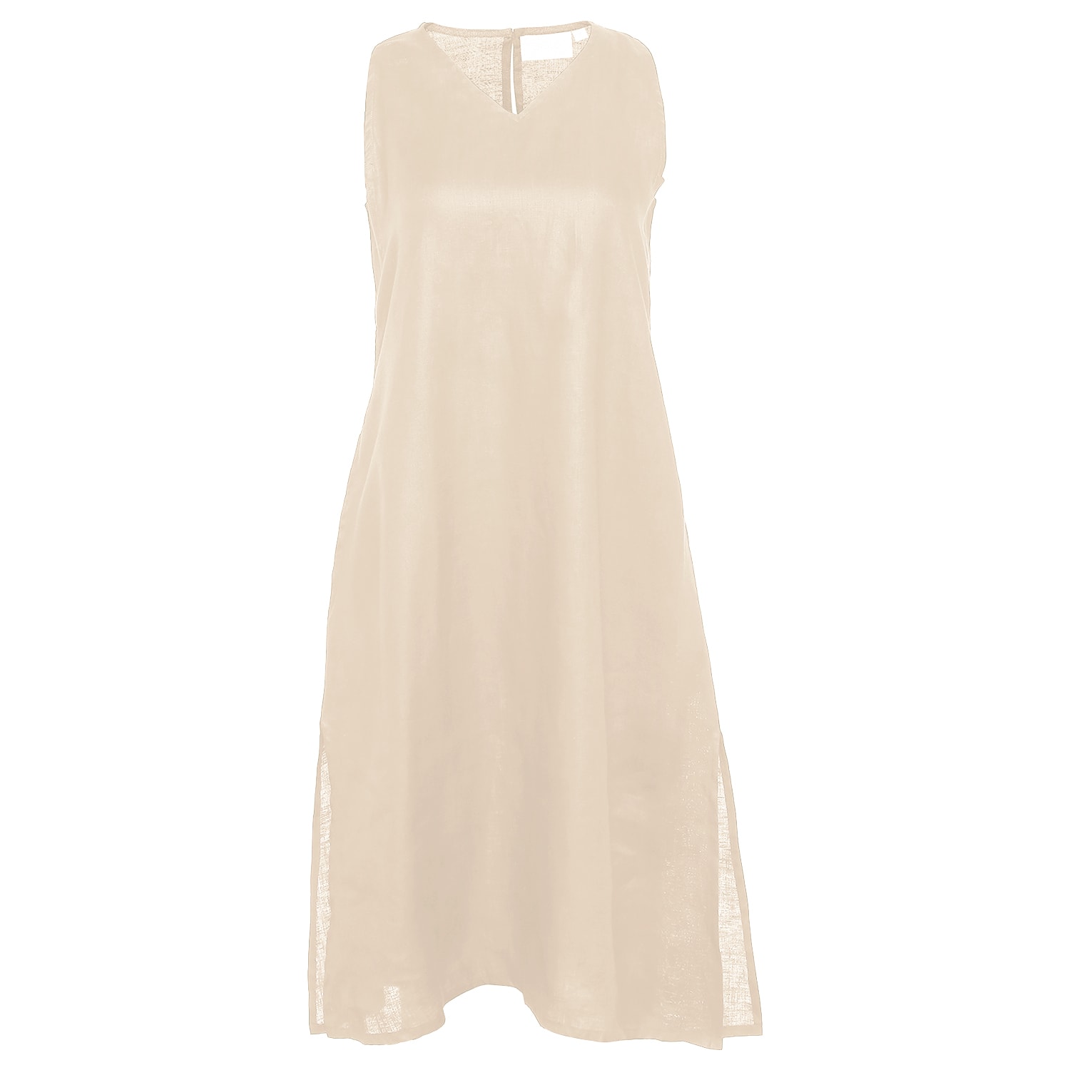 Reistor Hemp Short Dress With Back Embroidered Lace Detail In Neutral