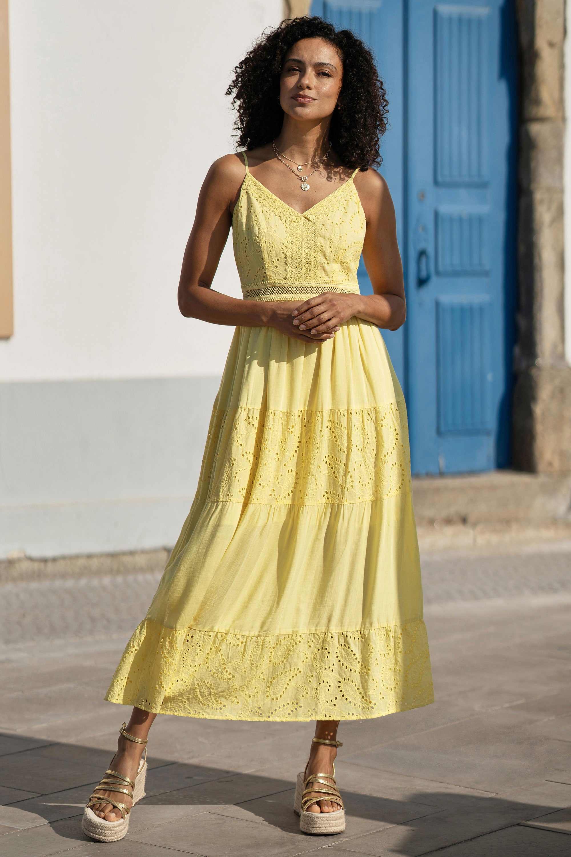 ladies yellow midi dress Burst of Yellow Midi Dress - Yellow, Large | Hazel and Olive