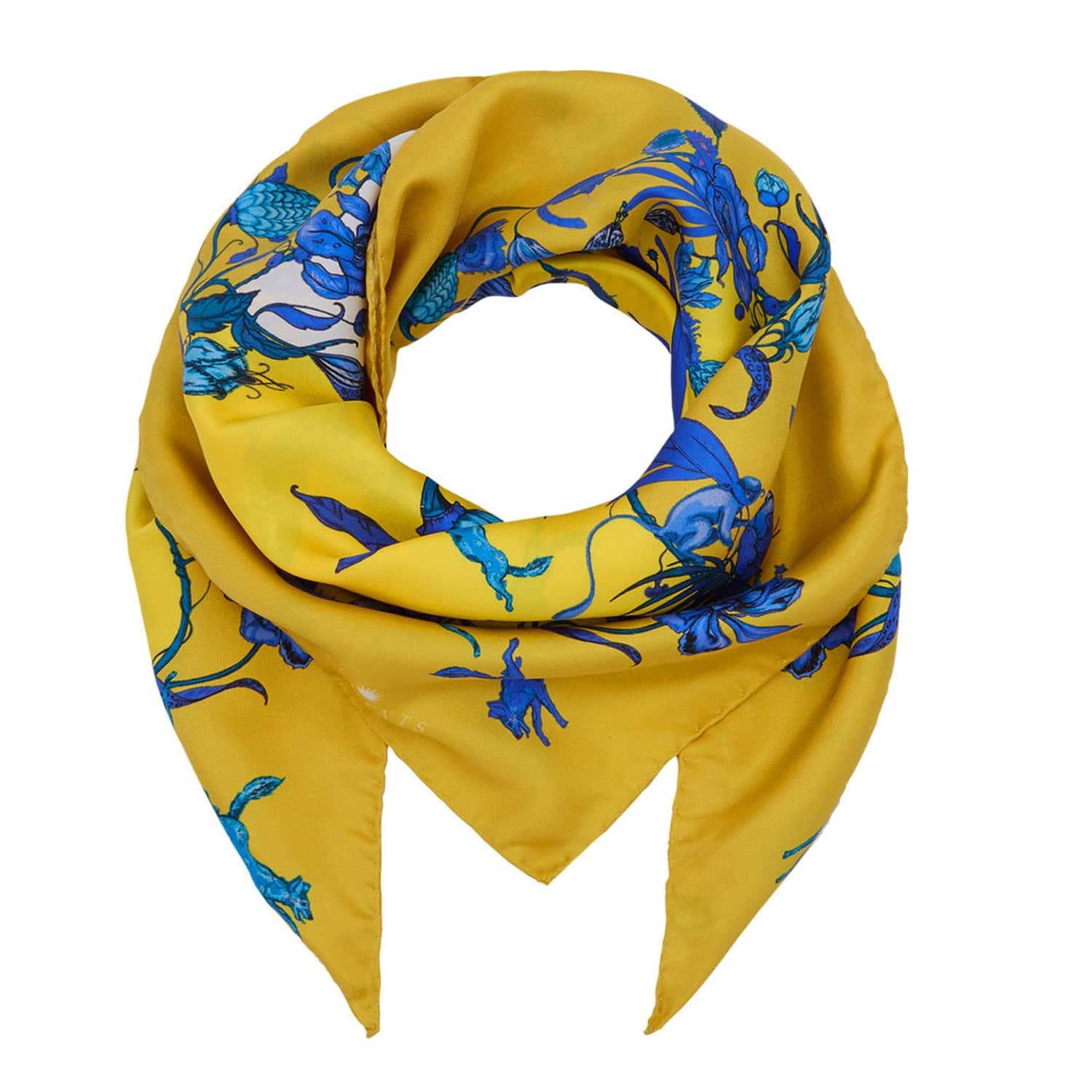 yellow print scarf
