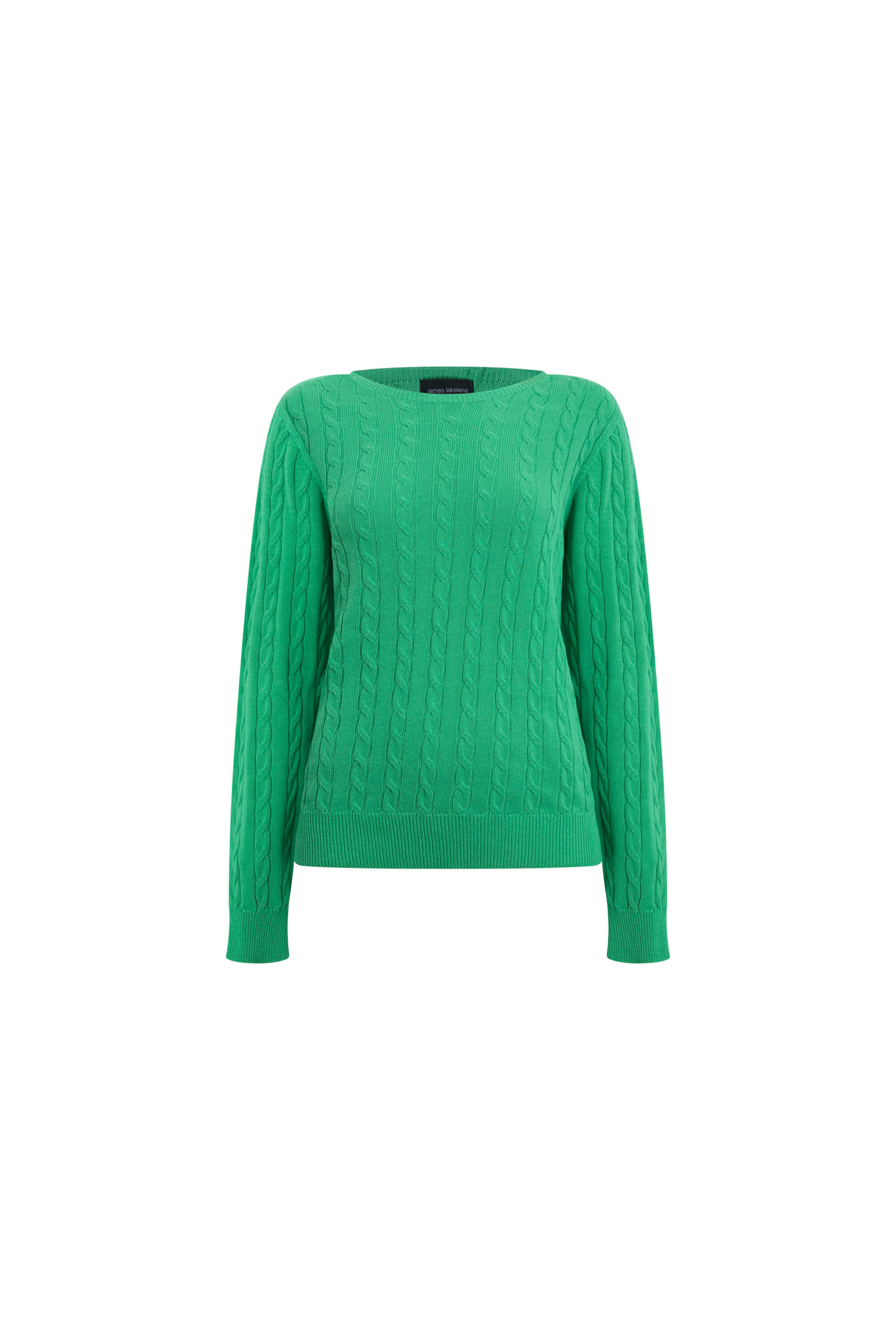 Women’s Cable Knit Jumper Green Extra Small James Lakeland