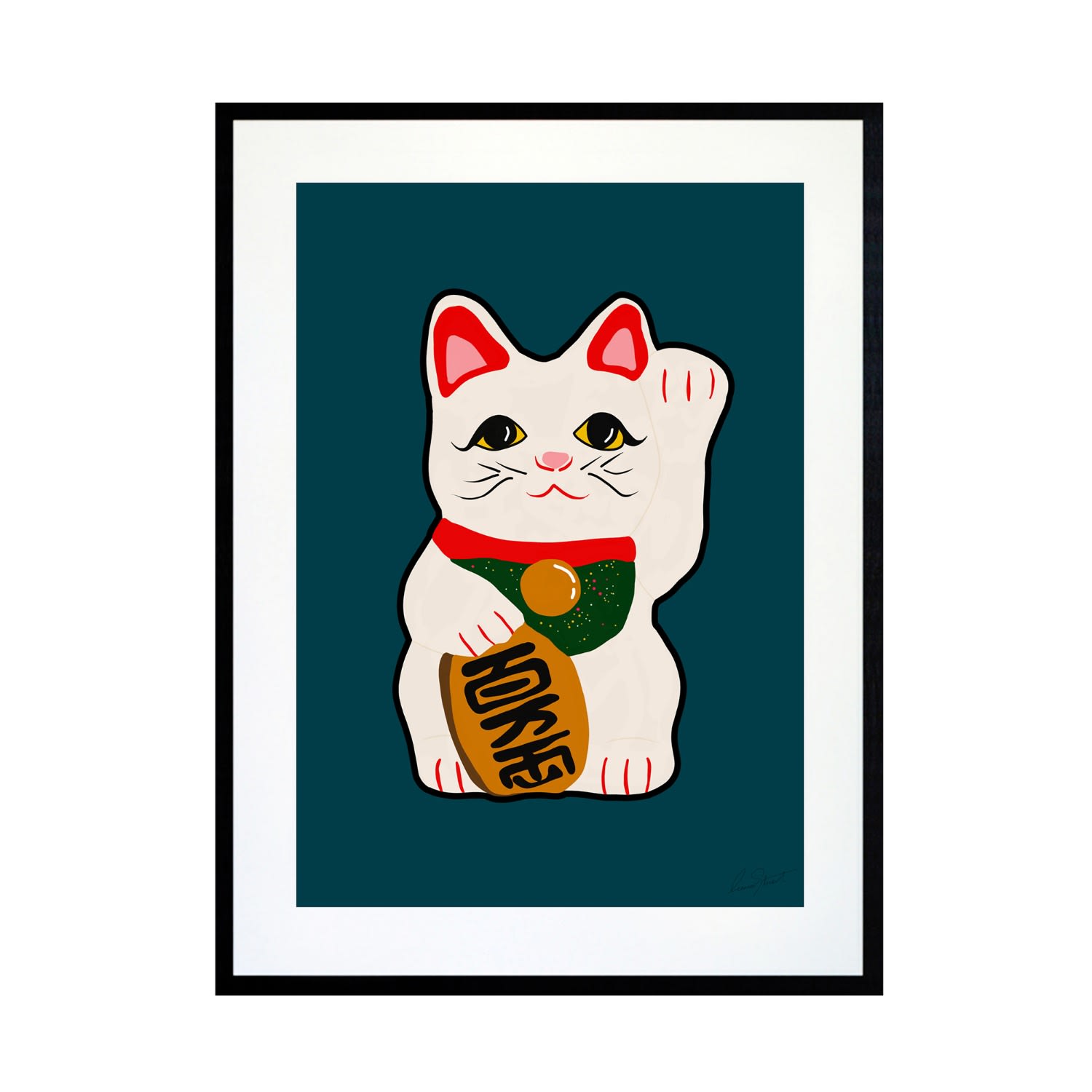 lucky cat print