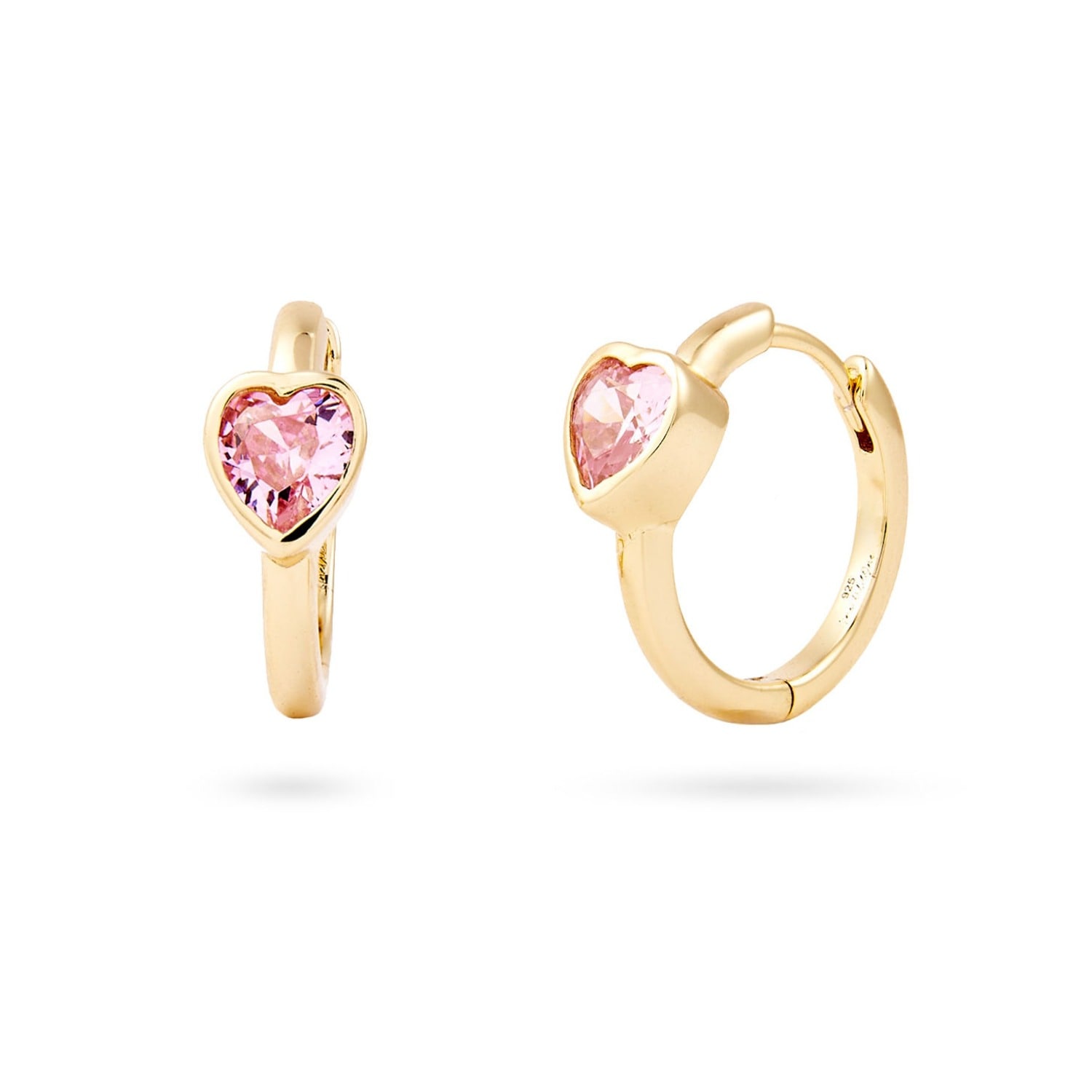 Onewildone Women's Gold / Pink / Purple Love Actually Is All Around Heart Earrings