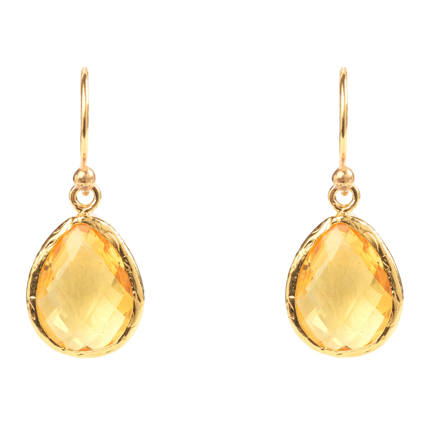 Women’s Gold / Yellow / Orange Petite Drop Earrings Citrine Hydro Gold Latelita