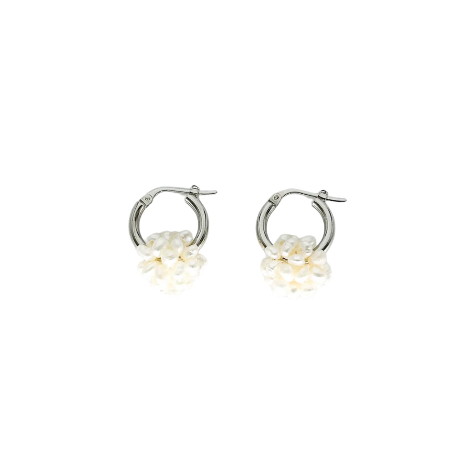 Romantico Romantico Studios Women's Gold / White Burratina Piccolo Hoops