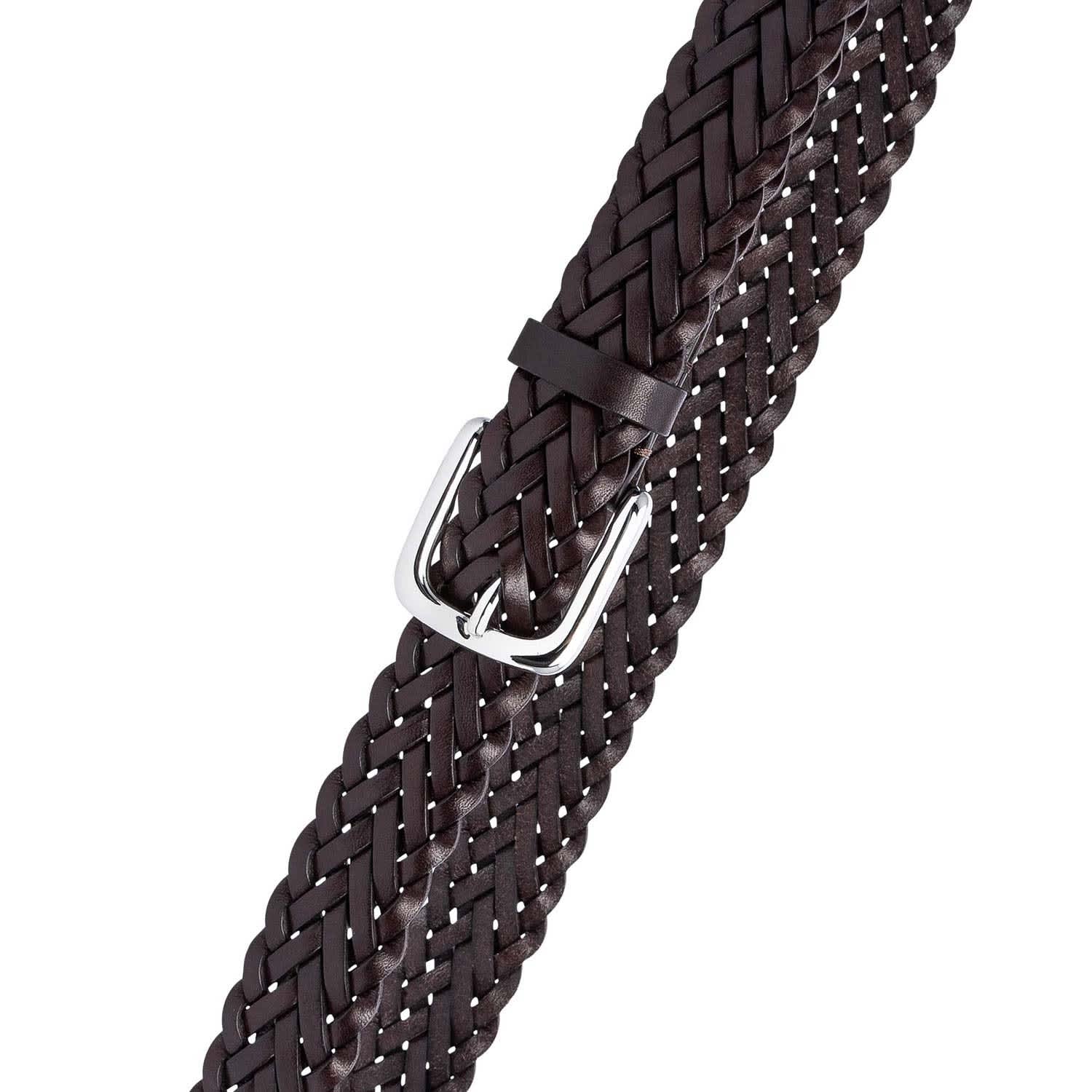 Hand-Braided Leather Belt Brown Leonardo, Dalgado