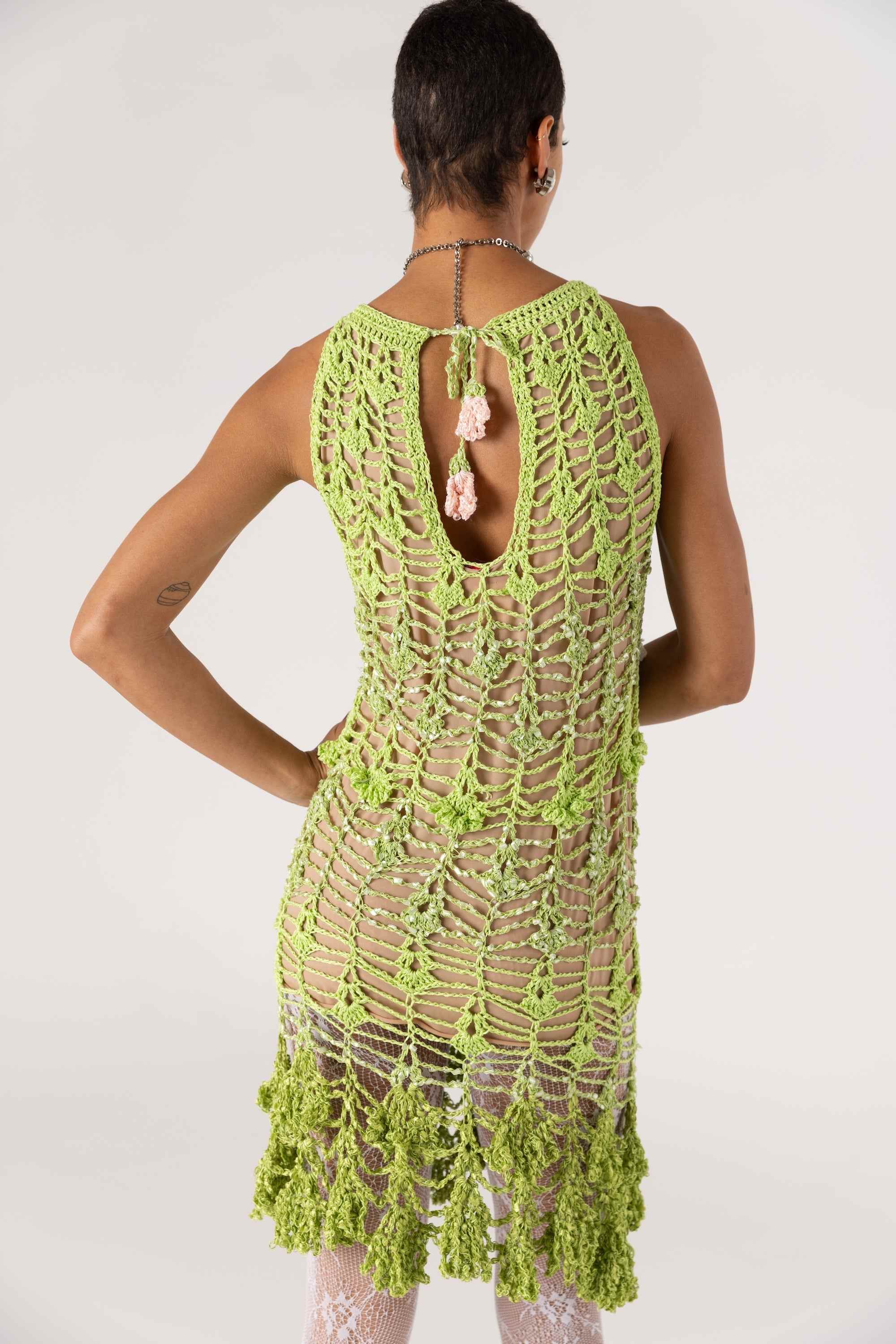 dress border crochet Free Crochet Lace Trim Tank Dress Pattern  Mary Maxim