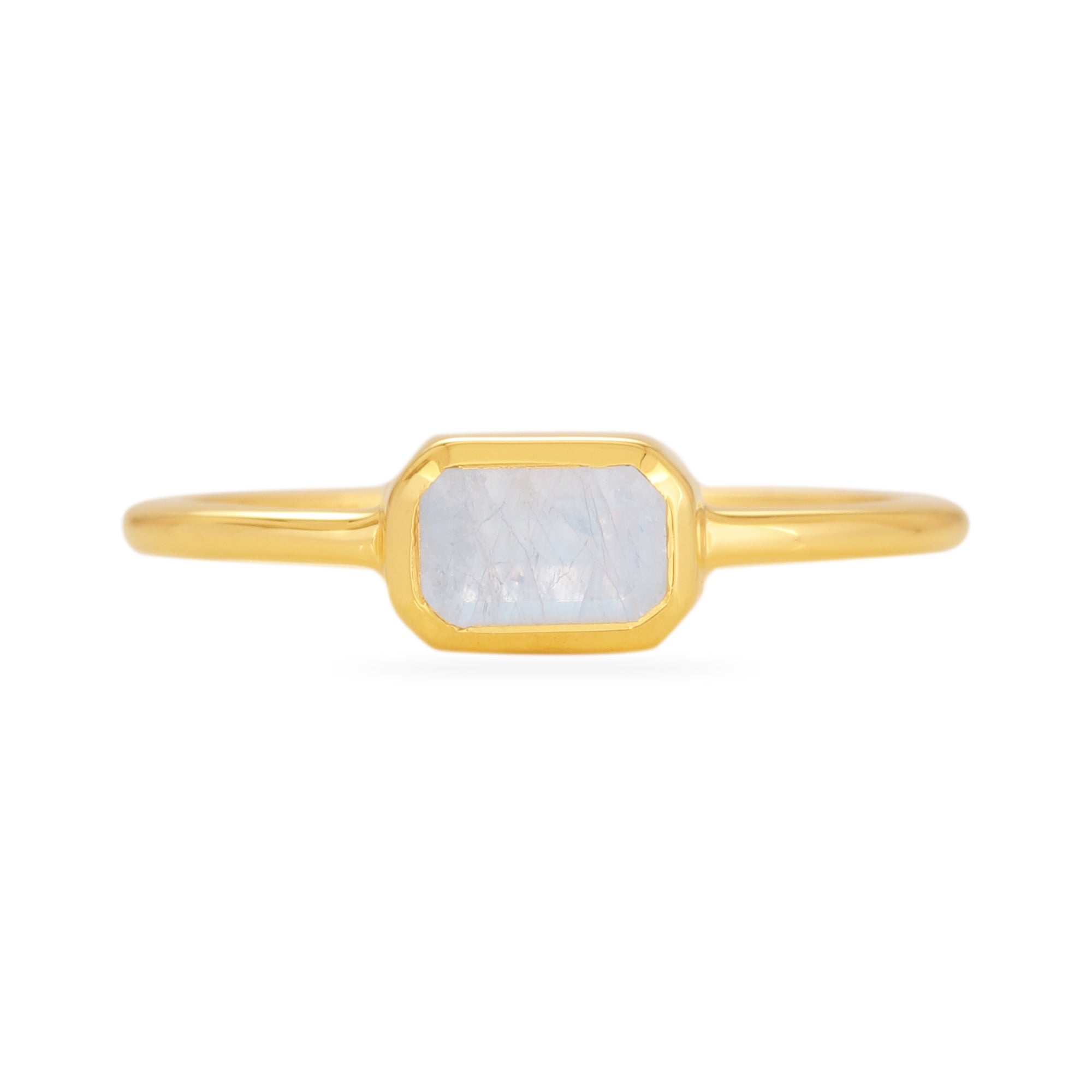 Women’s Moonstone Octagon Ring - Gold | Karrah Jewellery