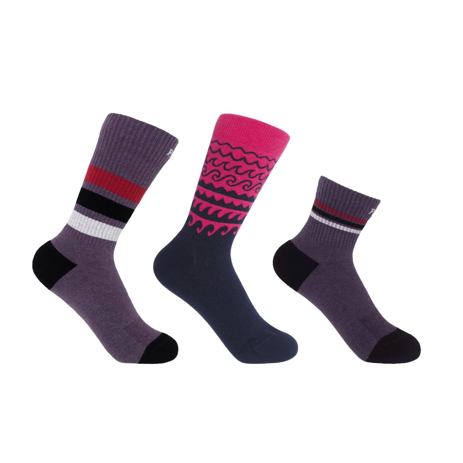 Peper Harow - Made In England Pink / Purple Women's Organic Socks Bundle – Purple