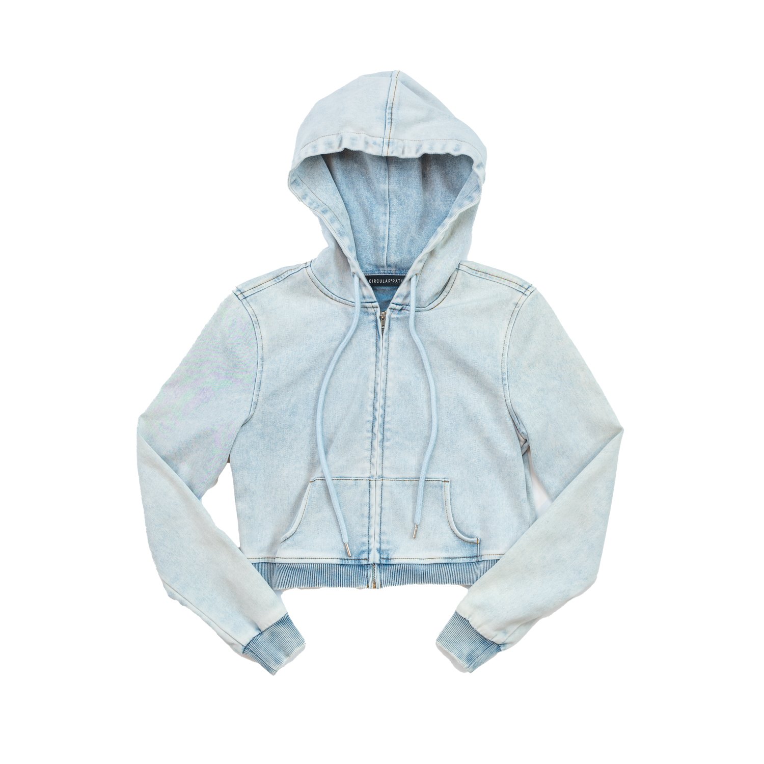 Circular Path Women's Blue Calista Terry Jean Hoodie