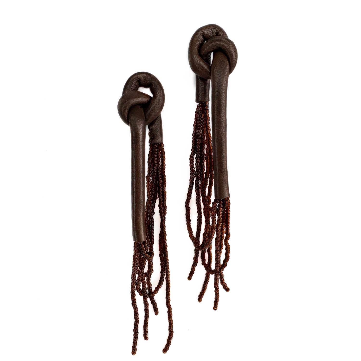 Waiwai Women's Brown Knot Bead Strand Earrings In Espresso In Brown