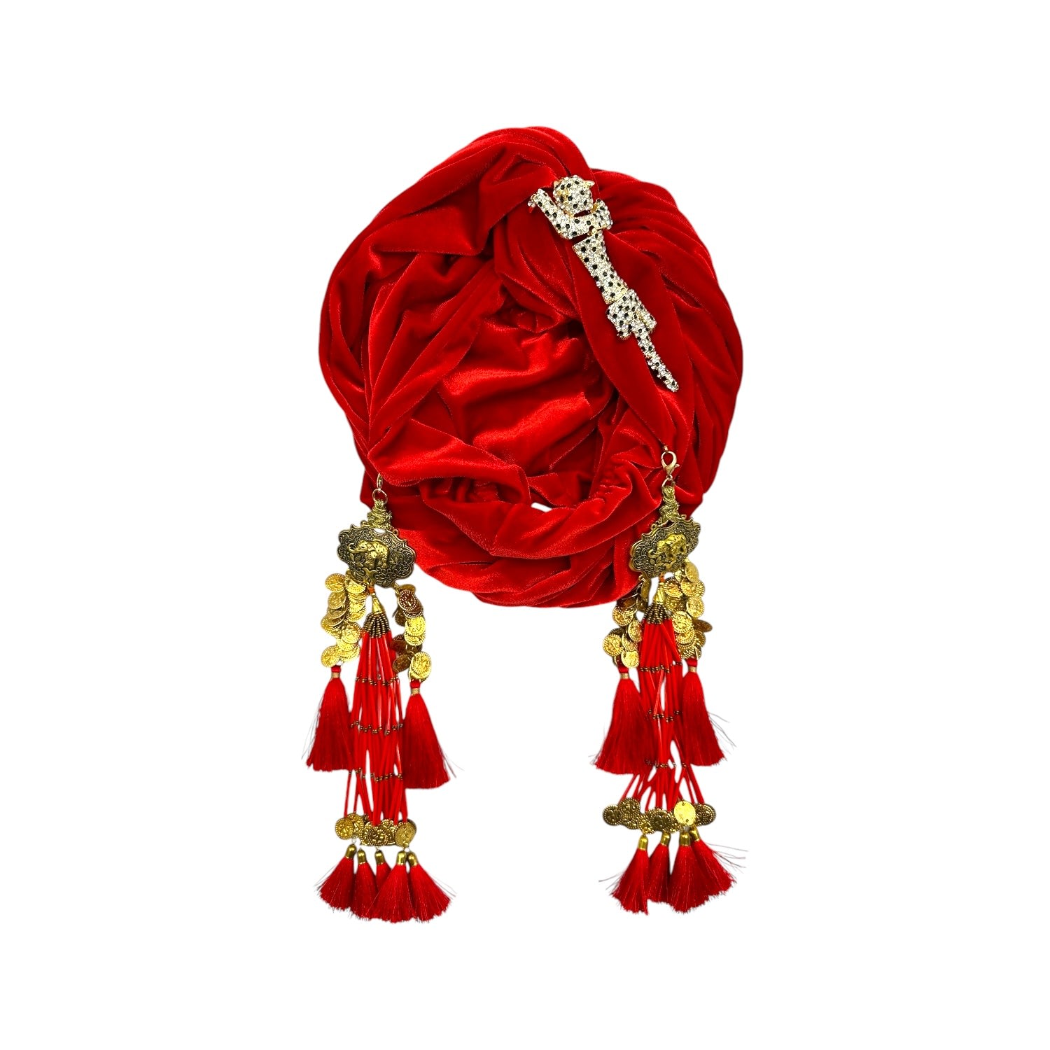 Julia Clancey Women's Red Leopardita Ruby Dream Turban In Red