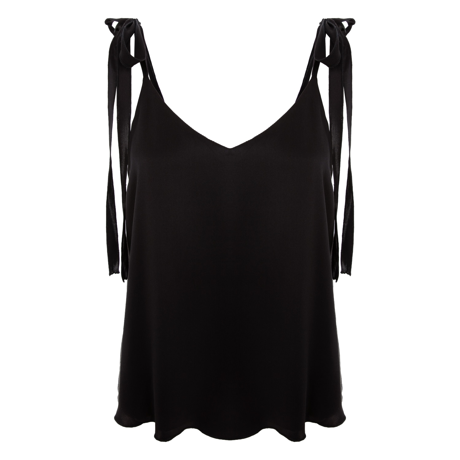 Izabela Mandoiu Women's Black Silk Top With Adjustable Straps In Black