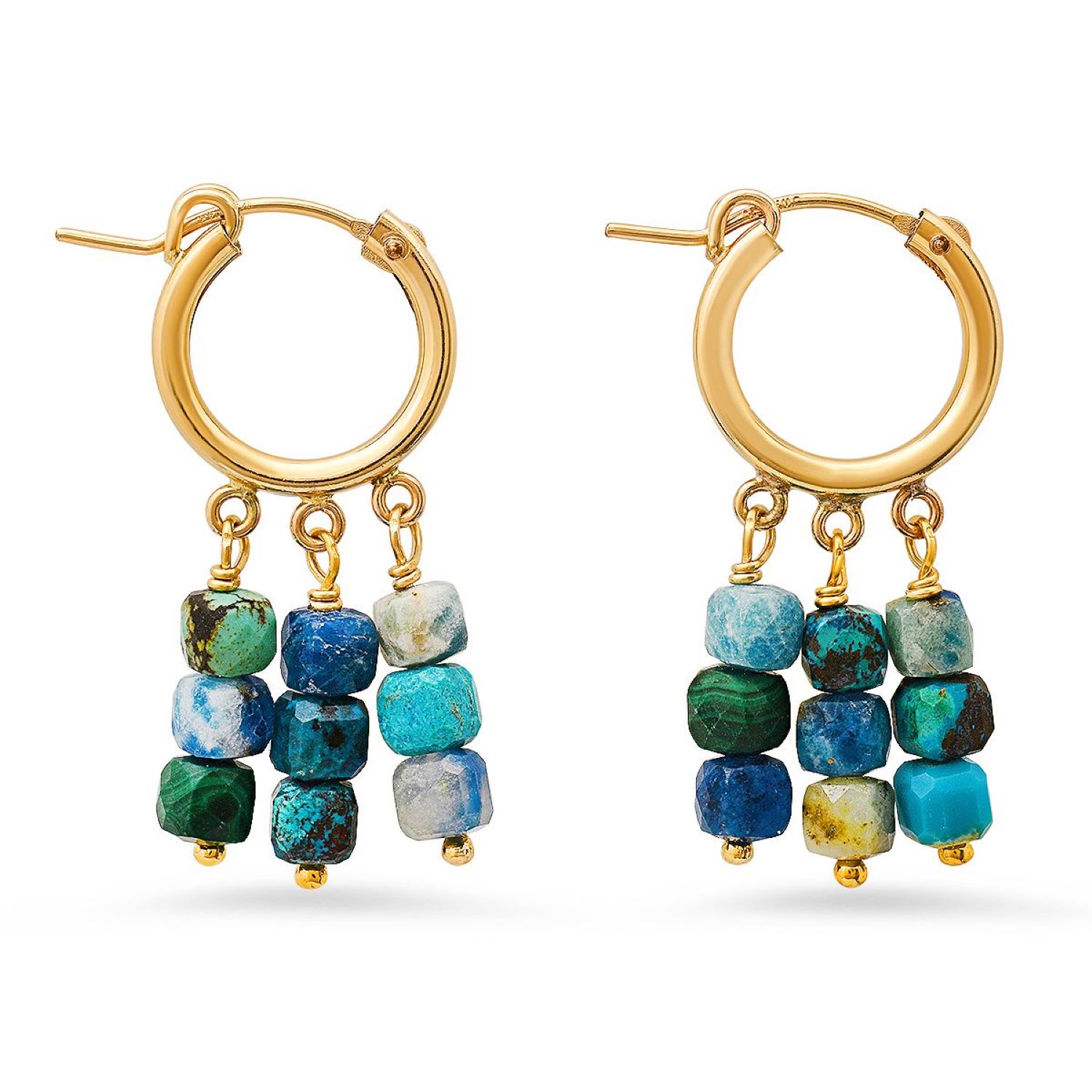 Soul Journey Jewelry Women's Blue Aegean Sea Hoop Earrings