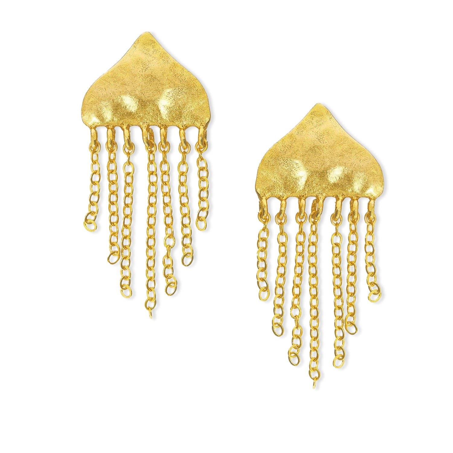 Women’s Gold Melia Chain Stud Earrings Ottoman Hands